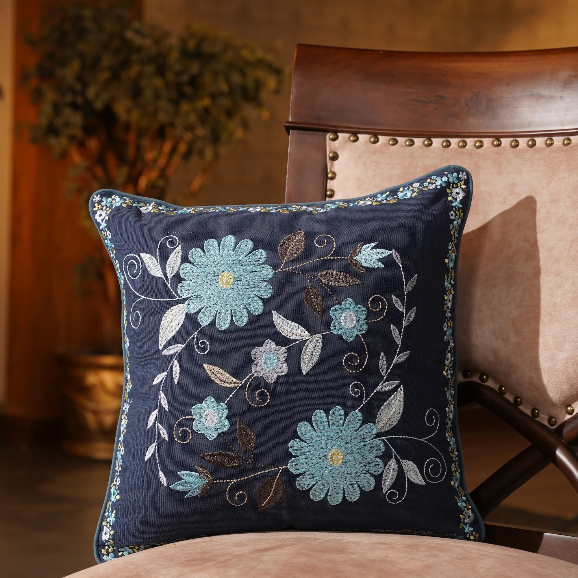 Cushion Cover - Navy Blue - Image 3