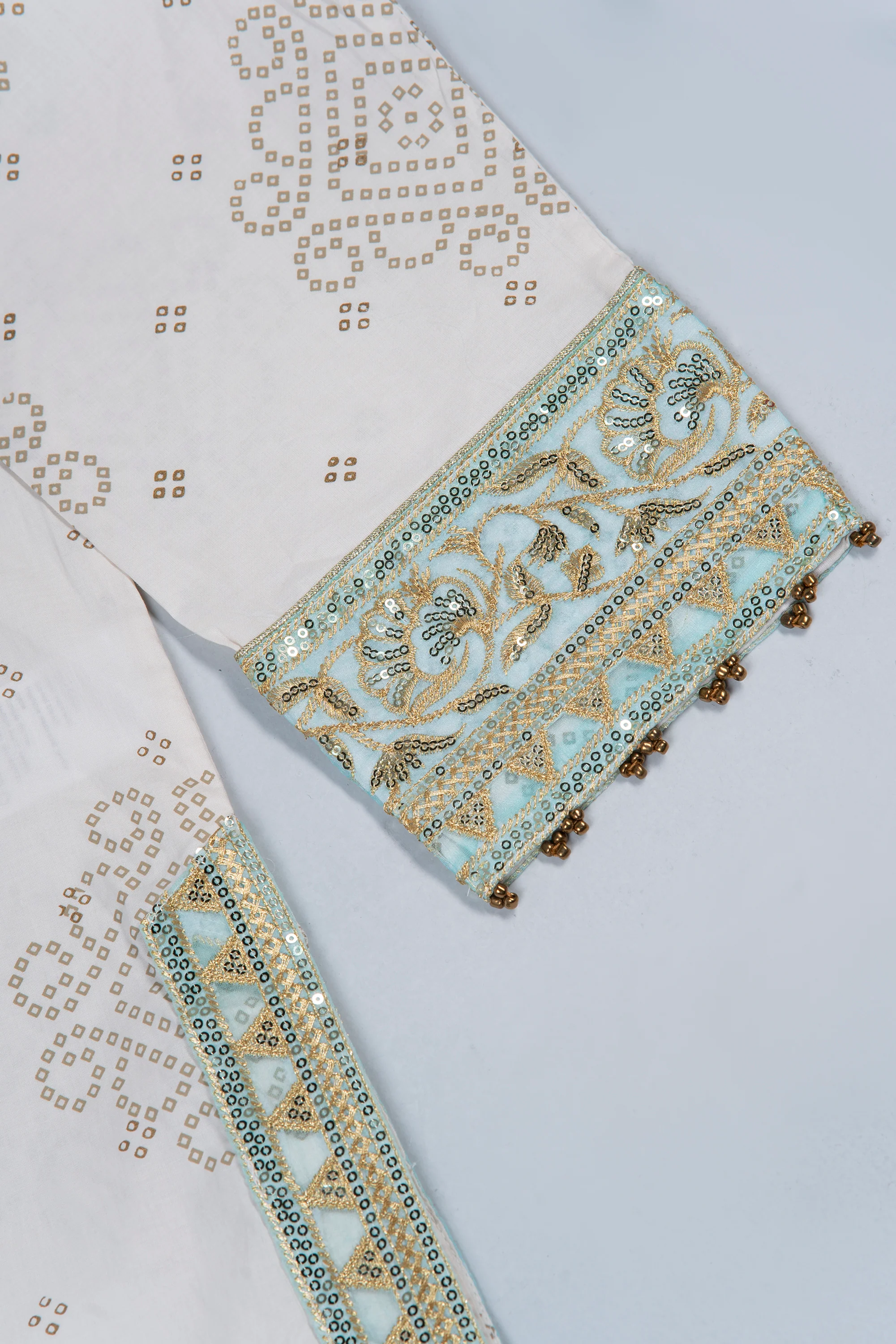 Relaxed Fit Three-Piece Lawn with Printed Palazzo - Image 14