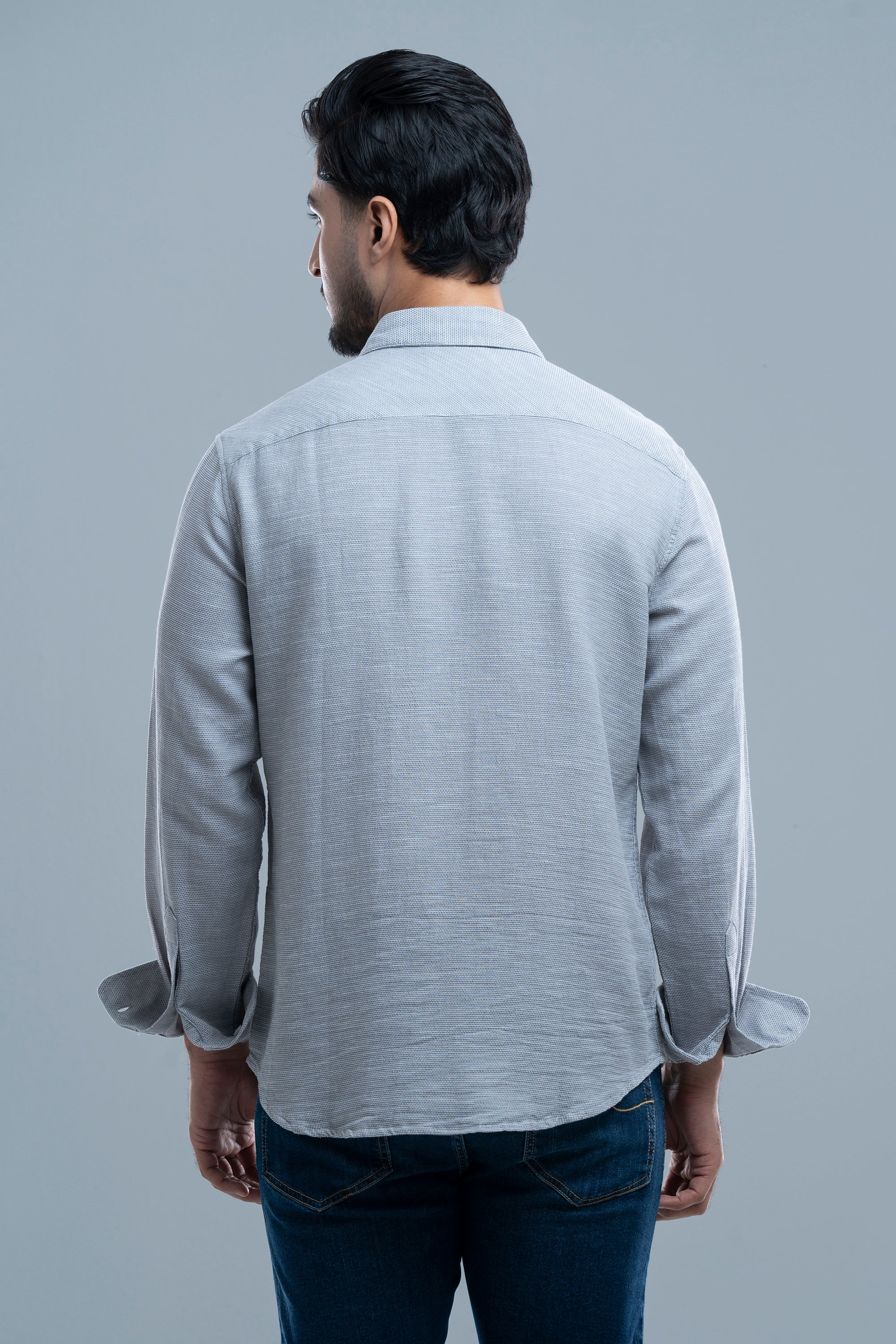 Regular Fit Textured Casual Shirt - Image 5