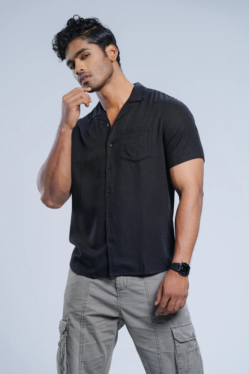 Regular Fit Solid Casual Shirt - Image 3