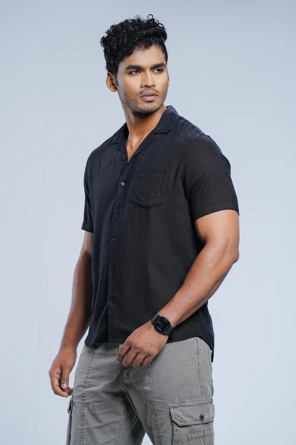 Regular Fit Solid Casual Shirt - Image 4