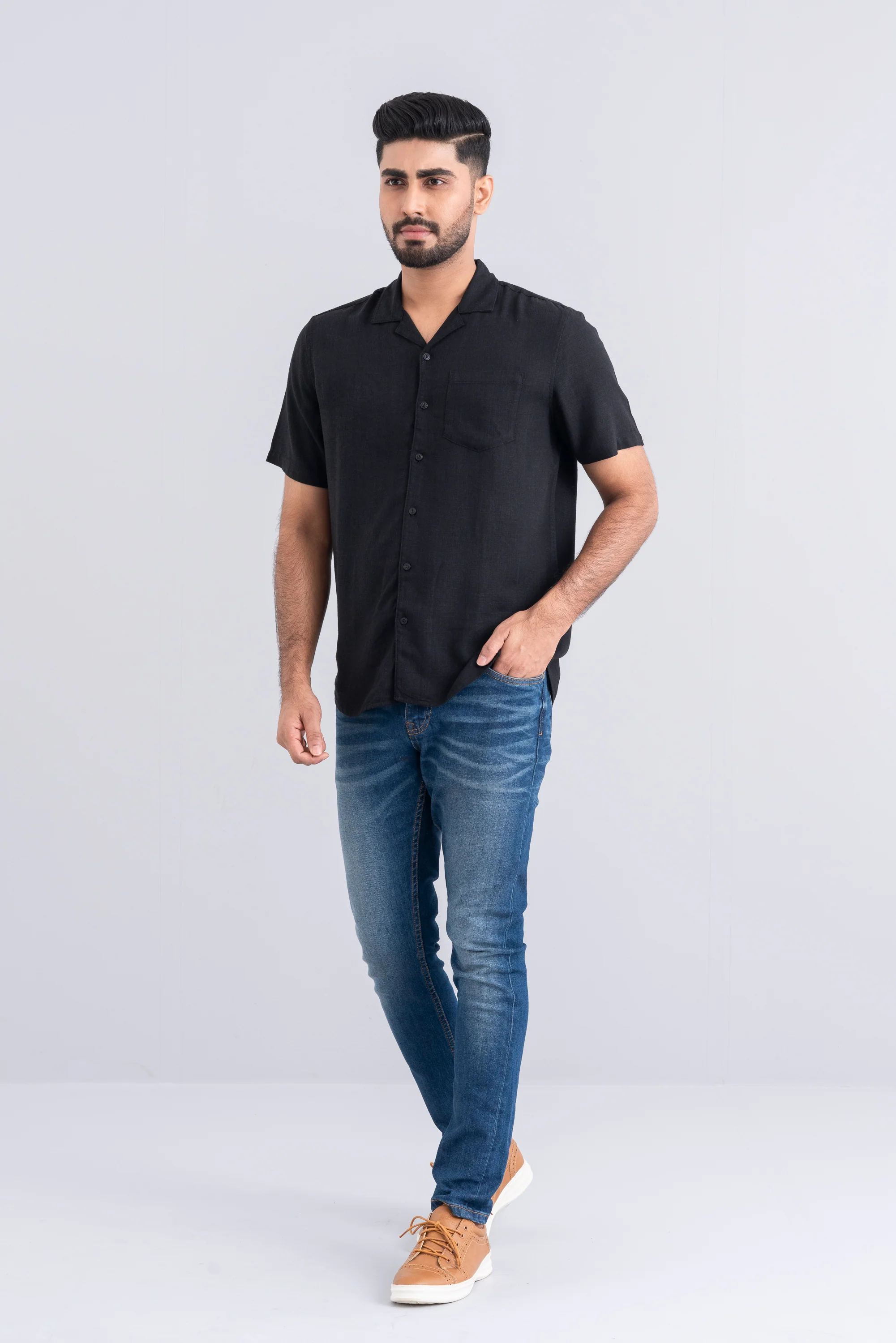 Regular Fit Solid Casual Shirt - Image 7