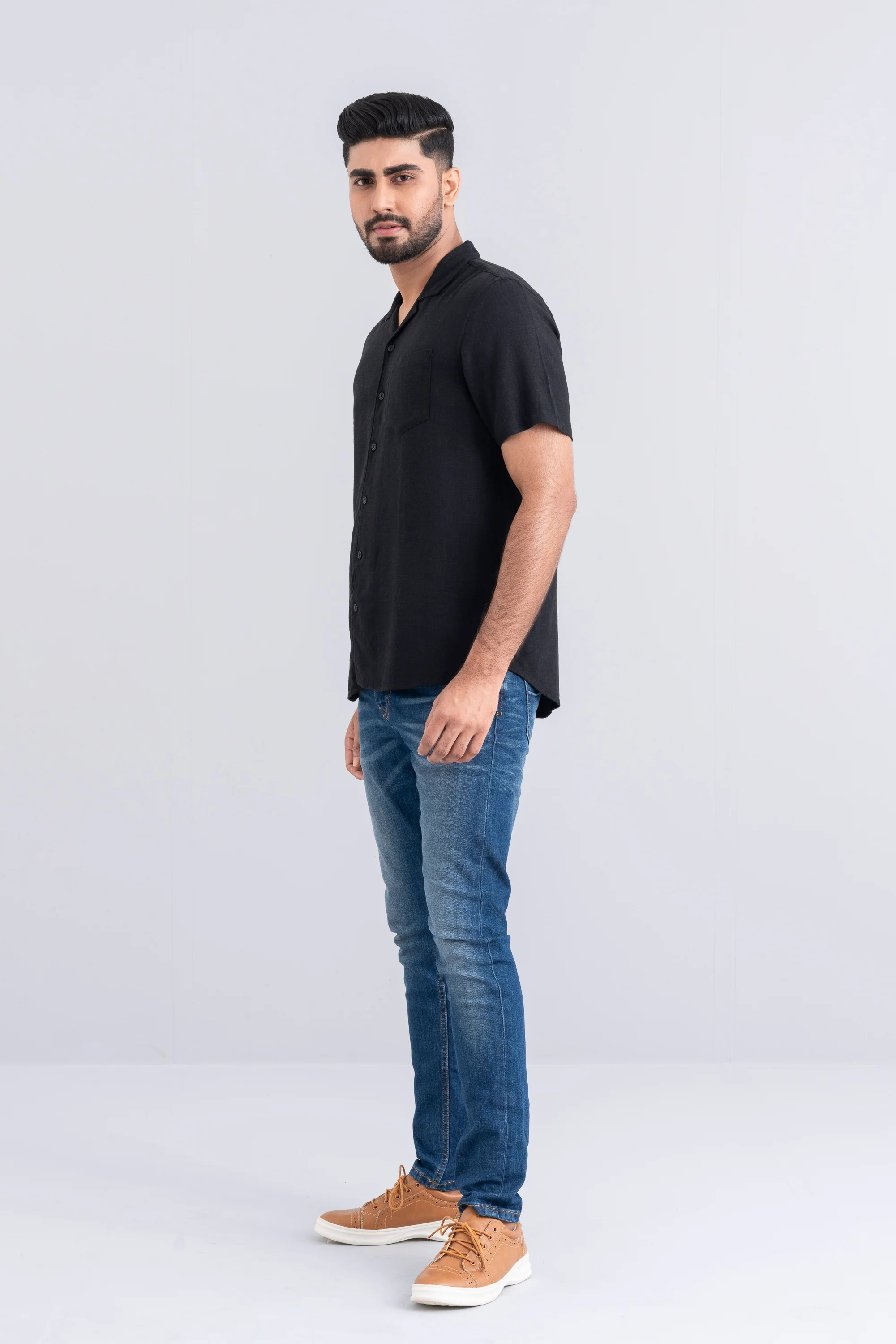 Regular Fit Solid Casual Shirt - Image 9