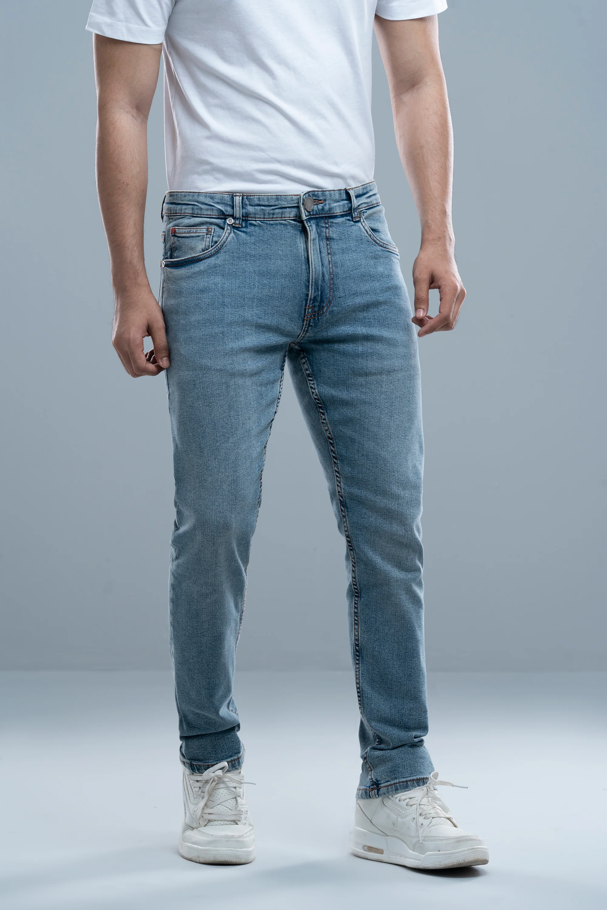 Slim Fit Dusty Blue Jeans - Image 4
