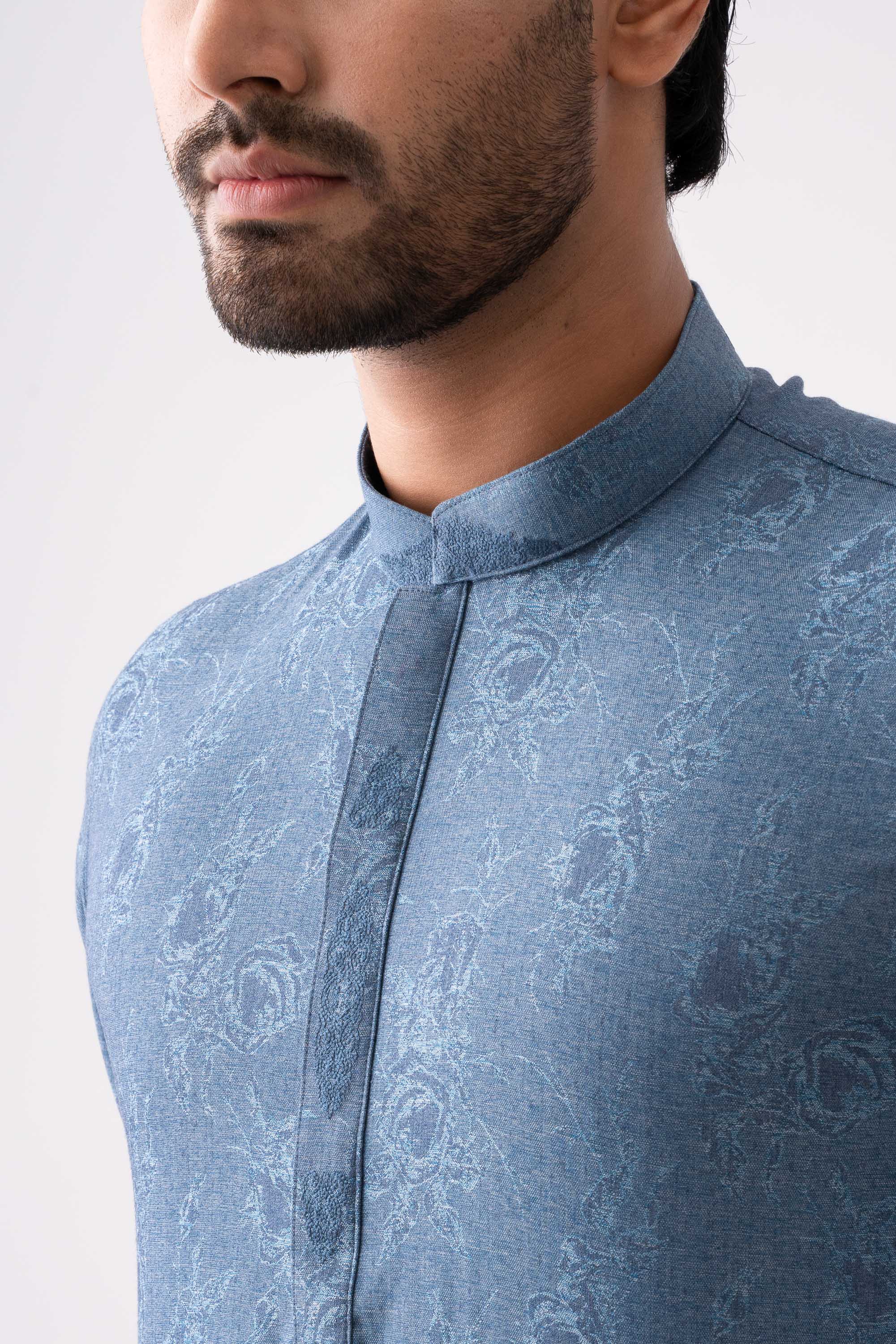 Regular Fit Embroidered Semi-Formal Panjabi - Image 11