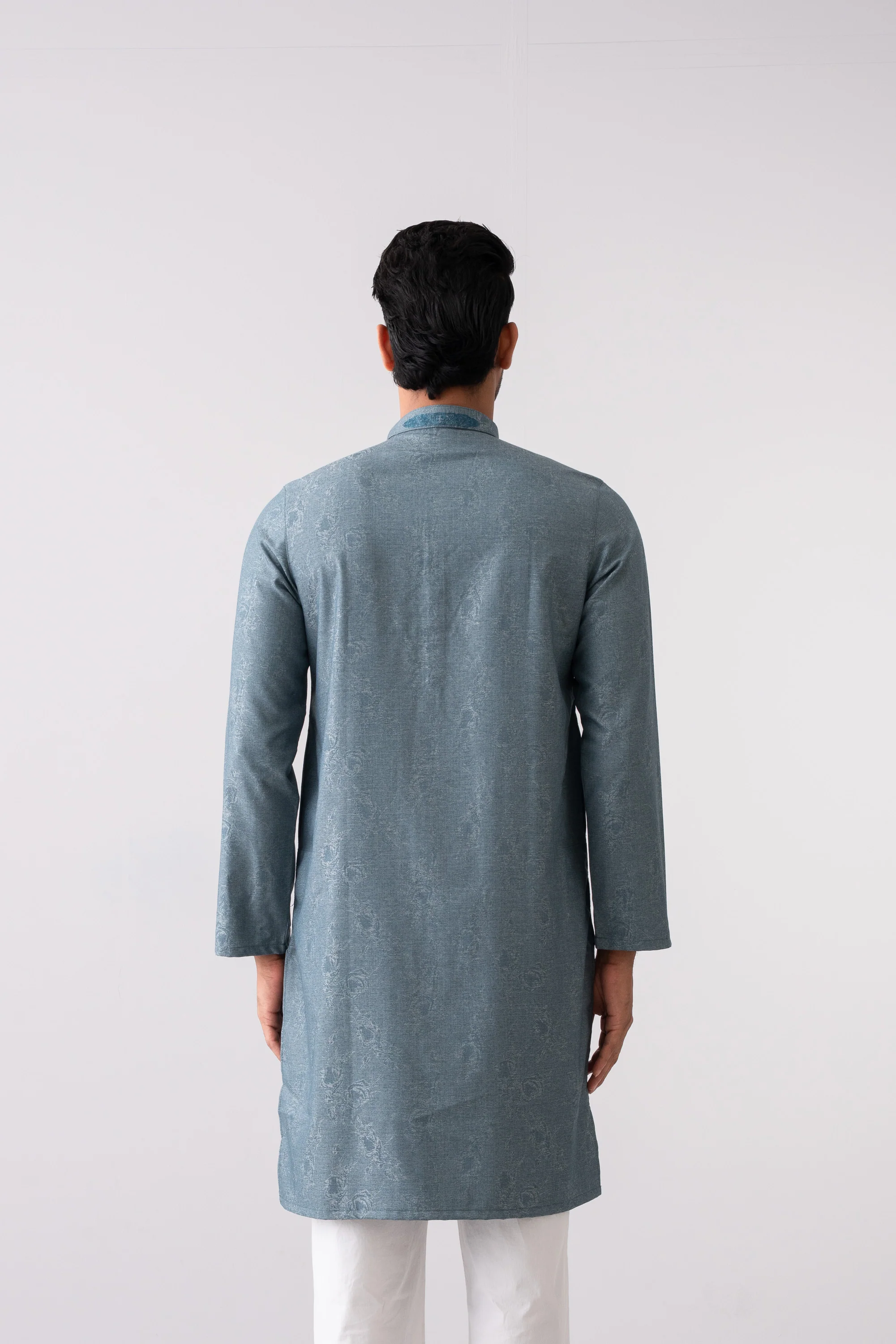 Regular Fit Embroidered Semi-Formal Panjabi - Image 4