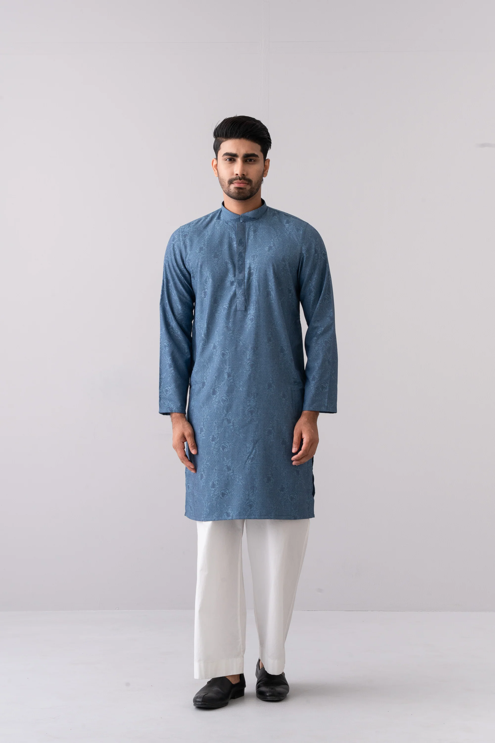 Regular Fit Embroidered Semi-Formal Panjabi - Image 7