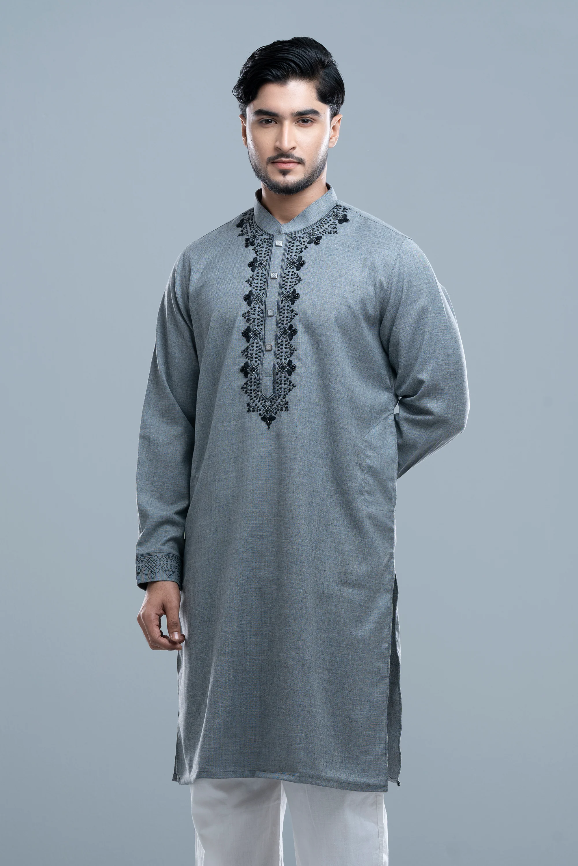 Regular Fit Embroidered Formal Panjabi - Image 10
