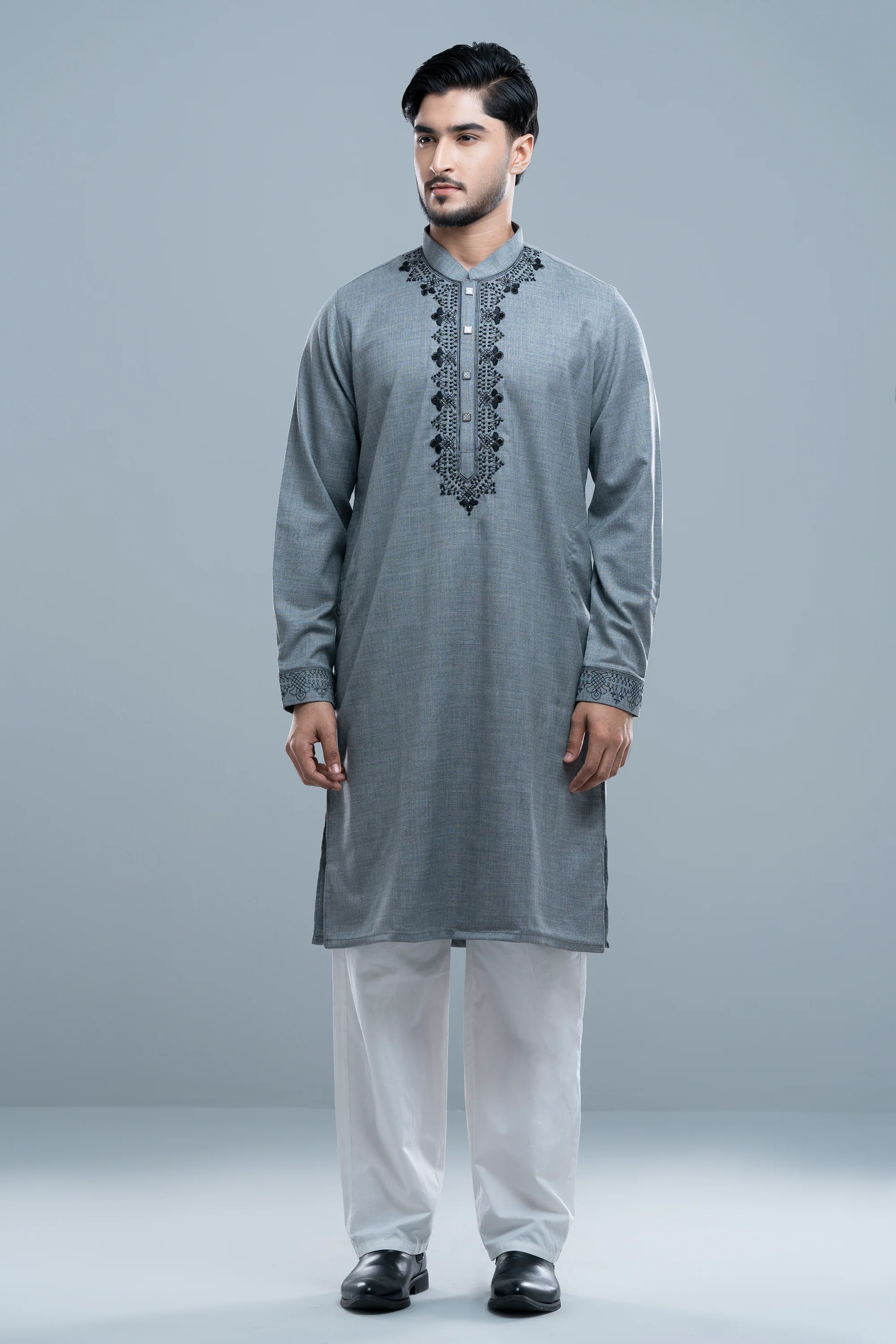 Regular Fit Embroidered Formal Panjabi - Image 9