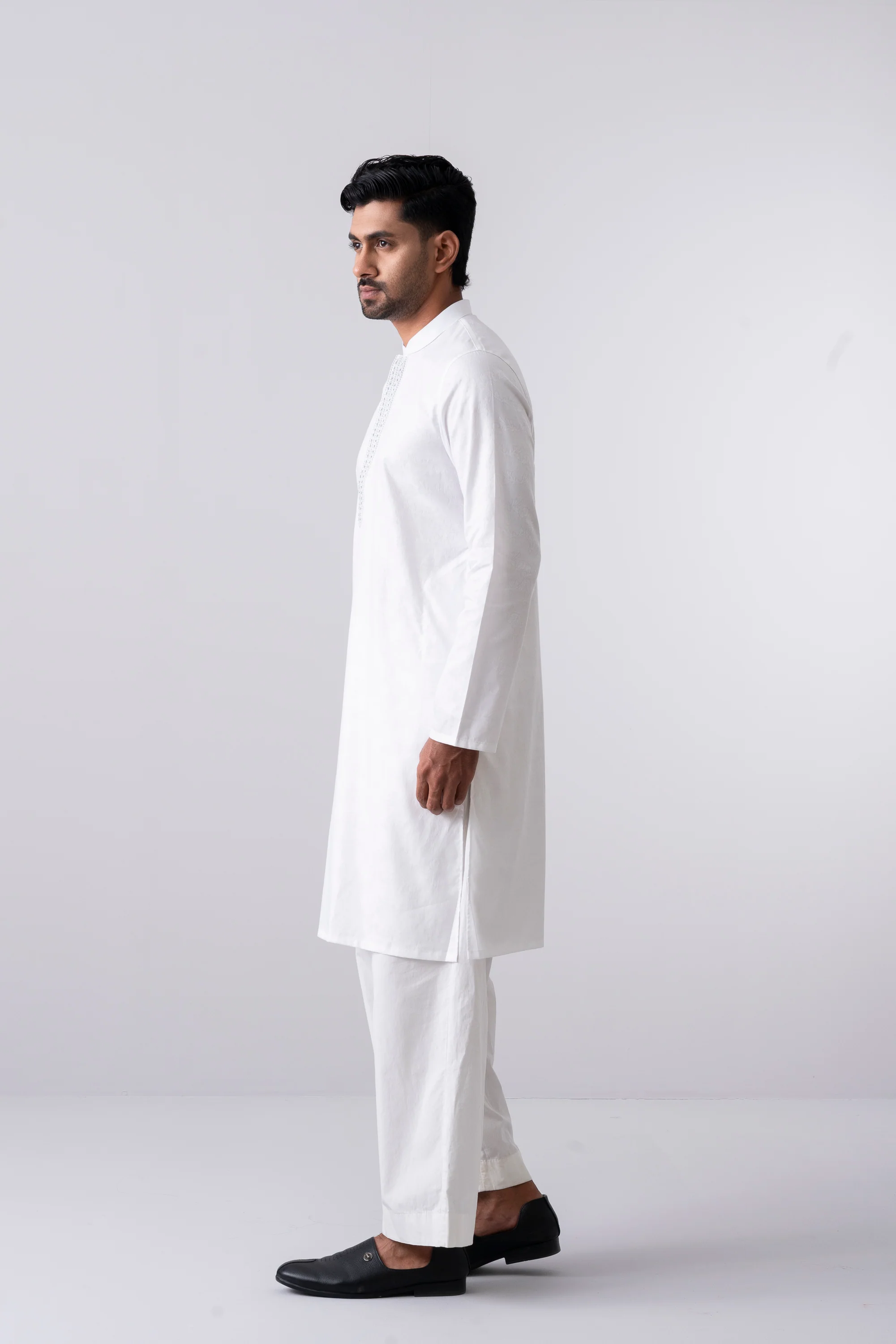 Regular Fit Embroidered Semi-Formal Panjabi - Image 3