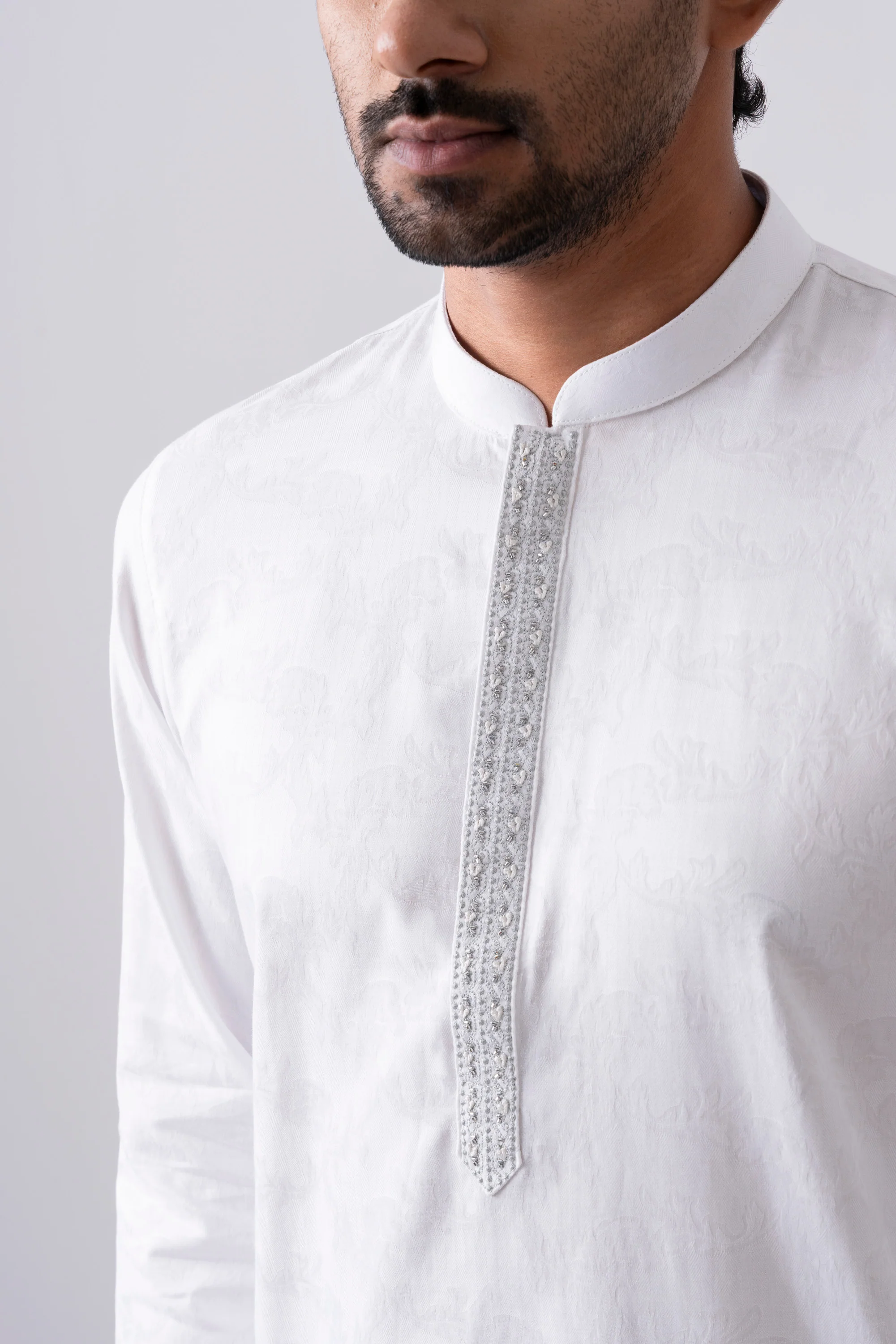 Regular Fit Embroidered Semi-Formal Panjabi - Image 5