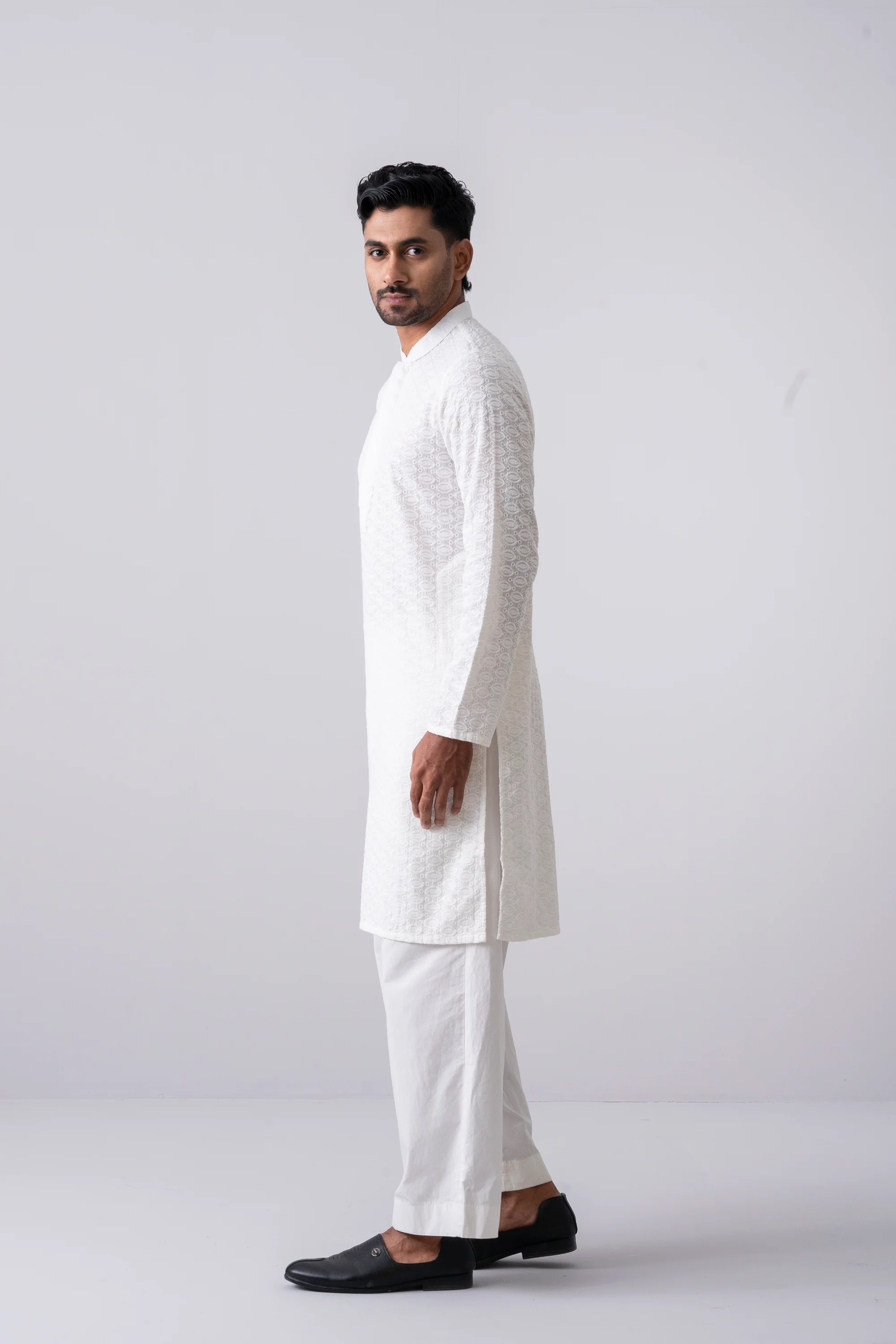 Regular Fit Semi-Formal Cotton Panjabi - Image 3