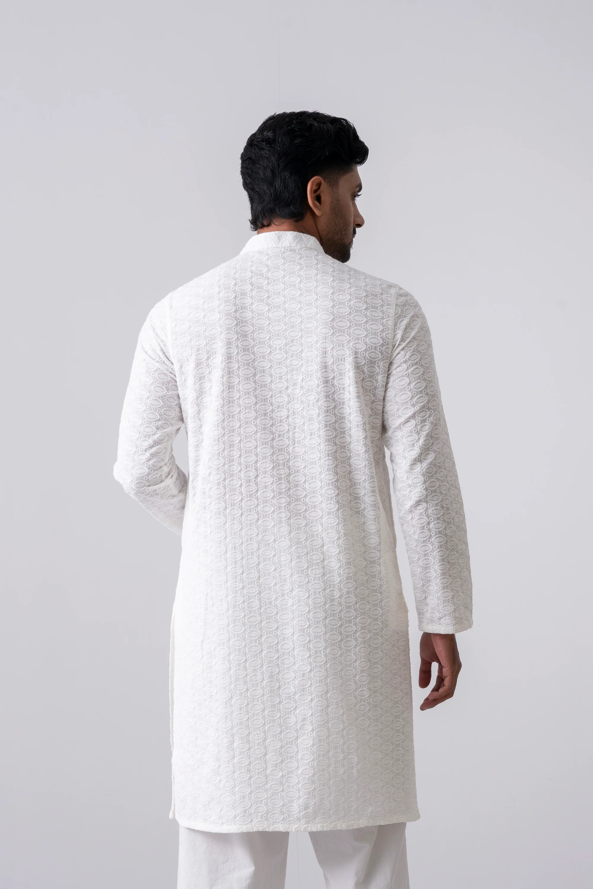 Regular Fit Semi-Formal Cotton Panjabi - Image 4