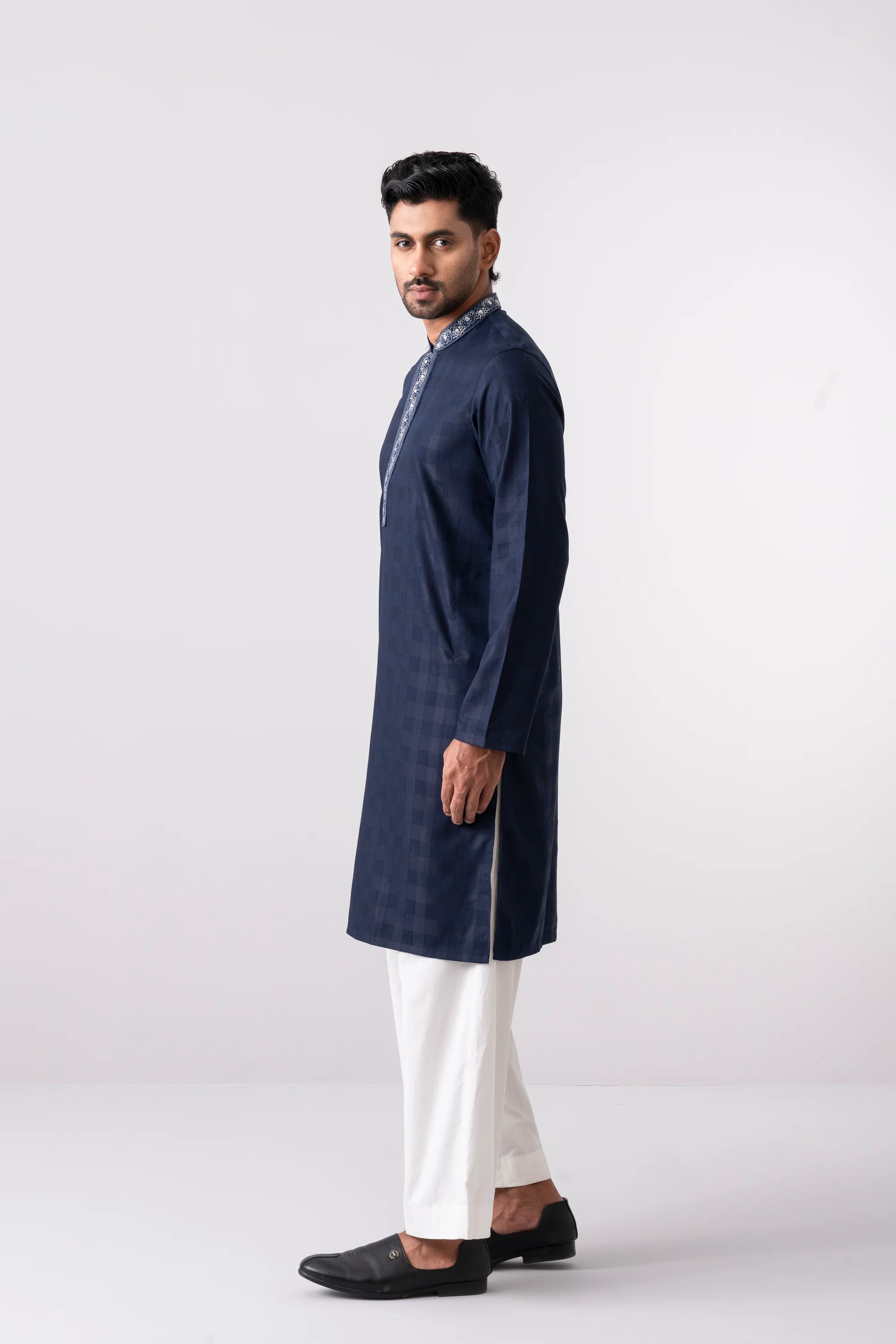 Regular Fit Embroidered Semi-Formal Panjabi - Image 4