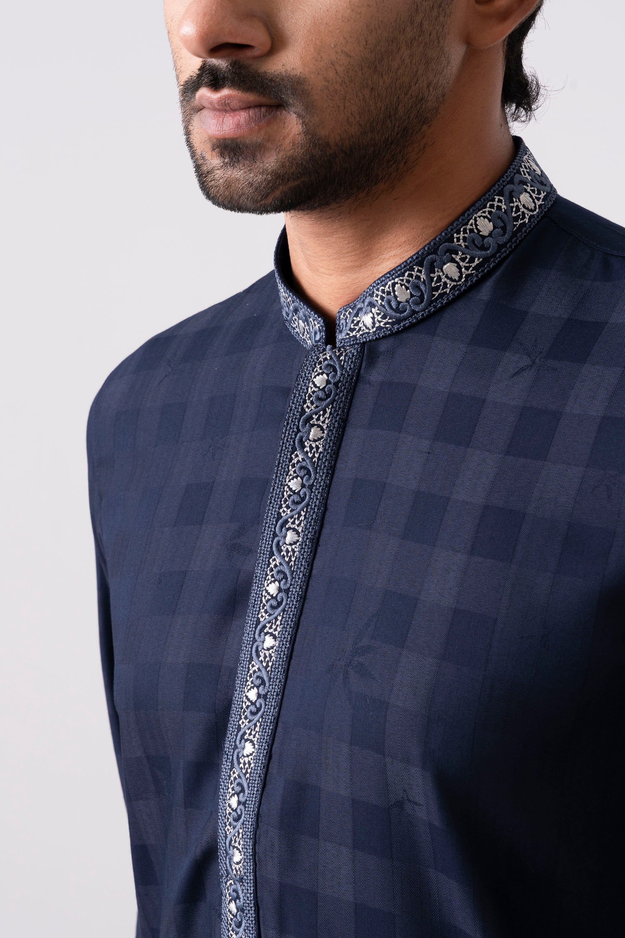 Regular Fit Embroidered Semi-Formal Panjabi - Image 5