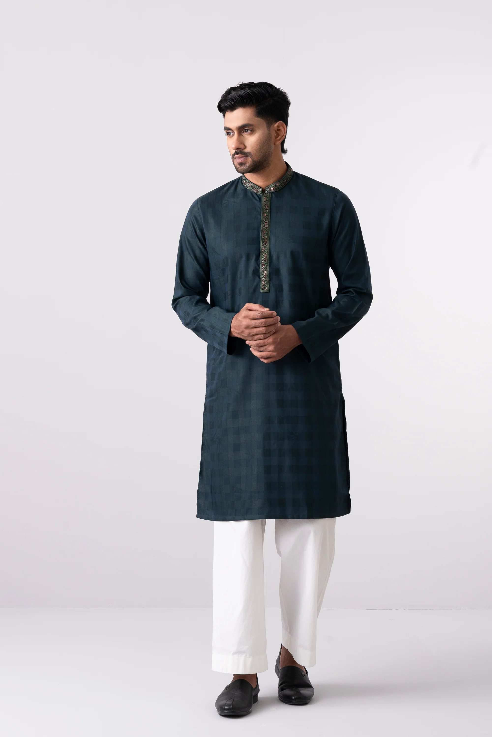 Regular Fit Embroidered Semi-Formal Panjabi - Image 7