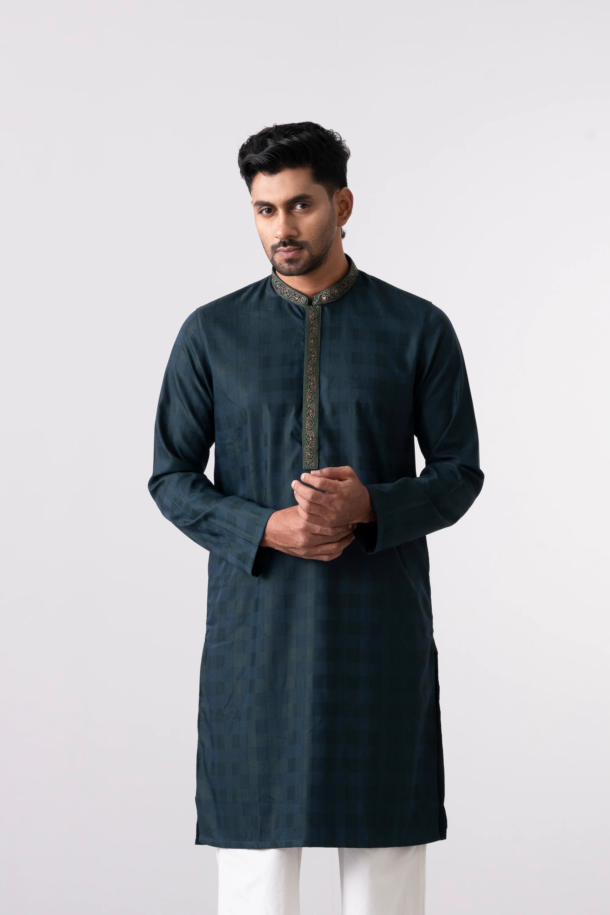 Regular Fit Embroidered Semi-Formal Panjabi - Image 8
