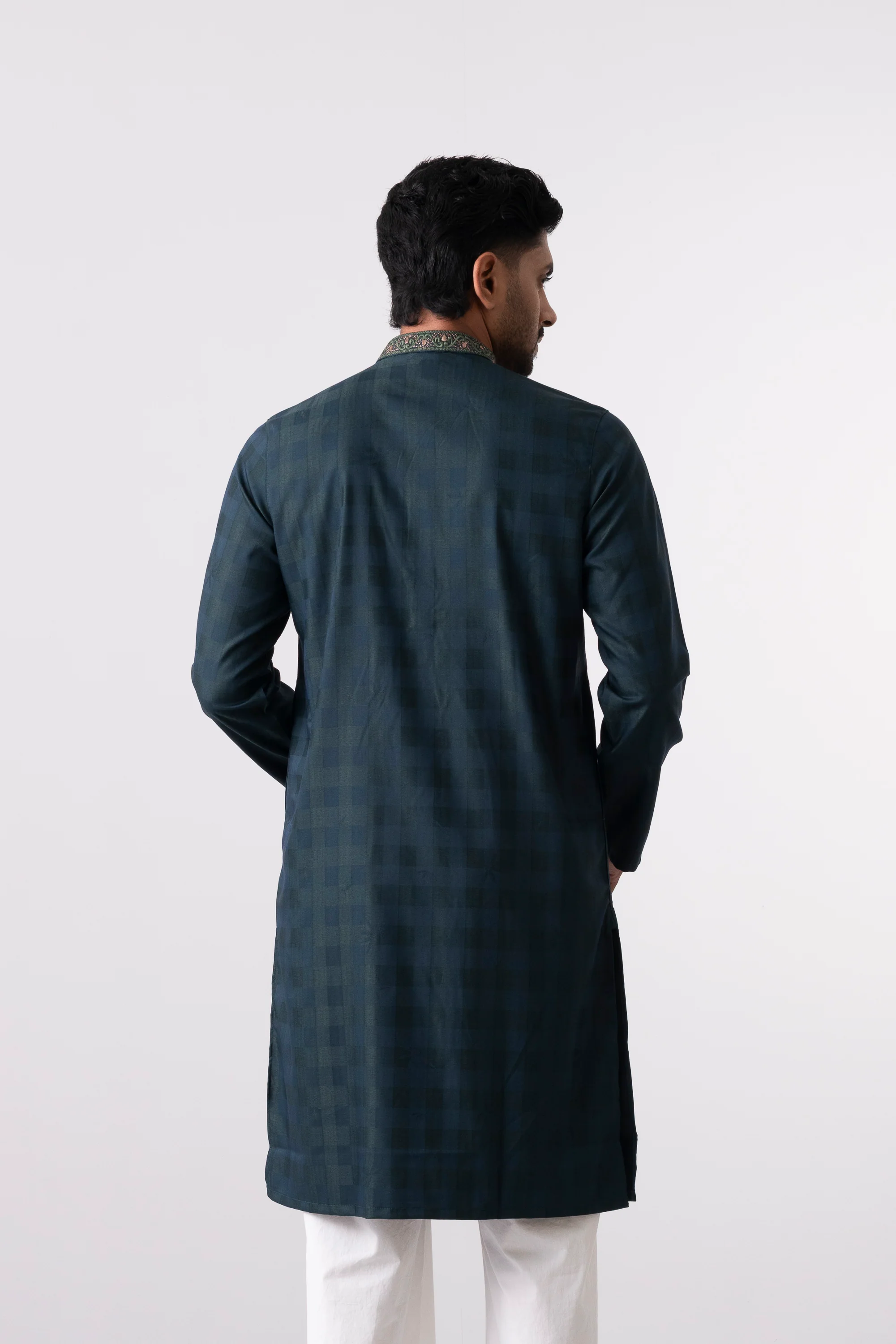 Regular Fit Embroidered Semi-Formal Panjabi - Image 9