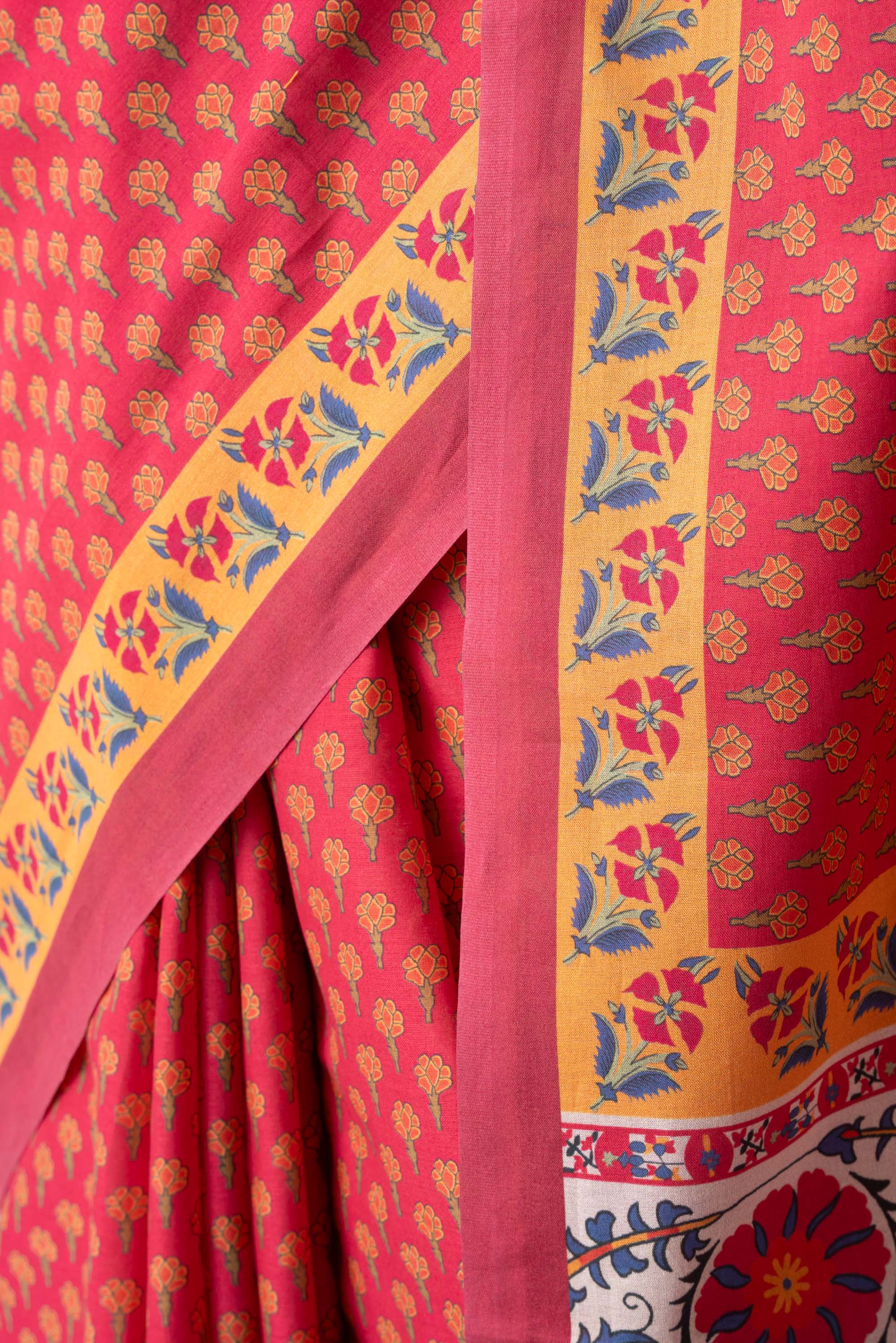 Printed Cotton Saree - Image 6