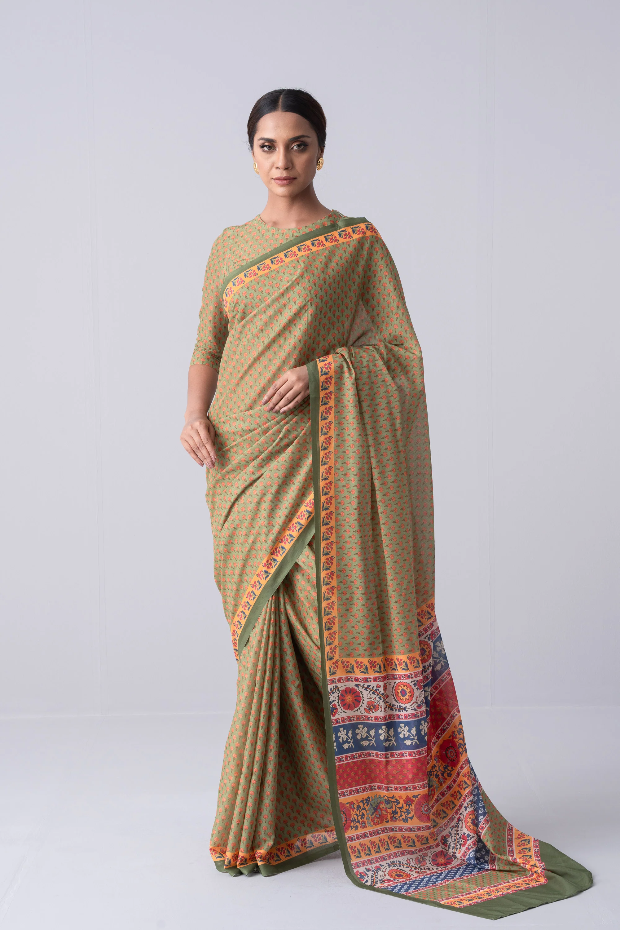 Printed Cotton Saree - Image 7
