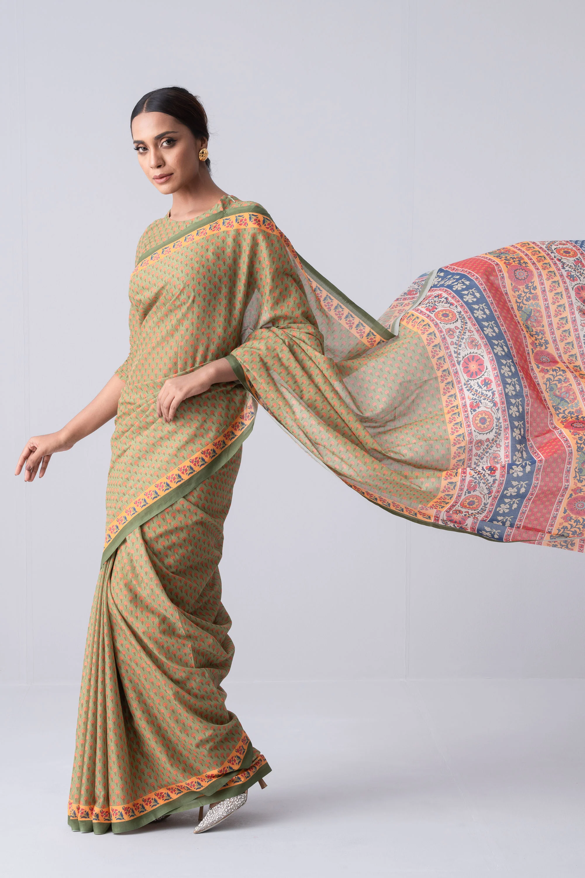 Printed Cotton Saree - Image 8