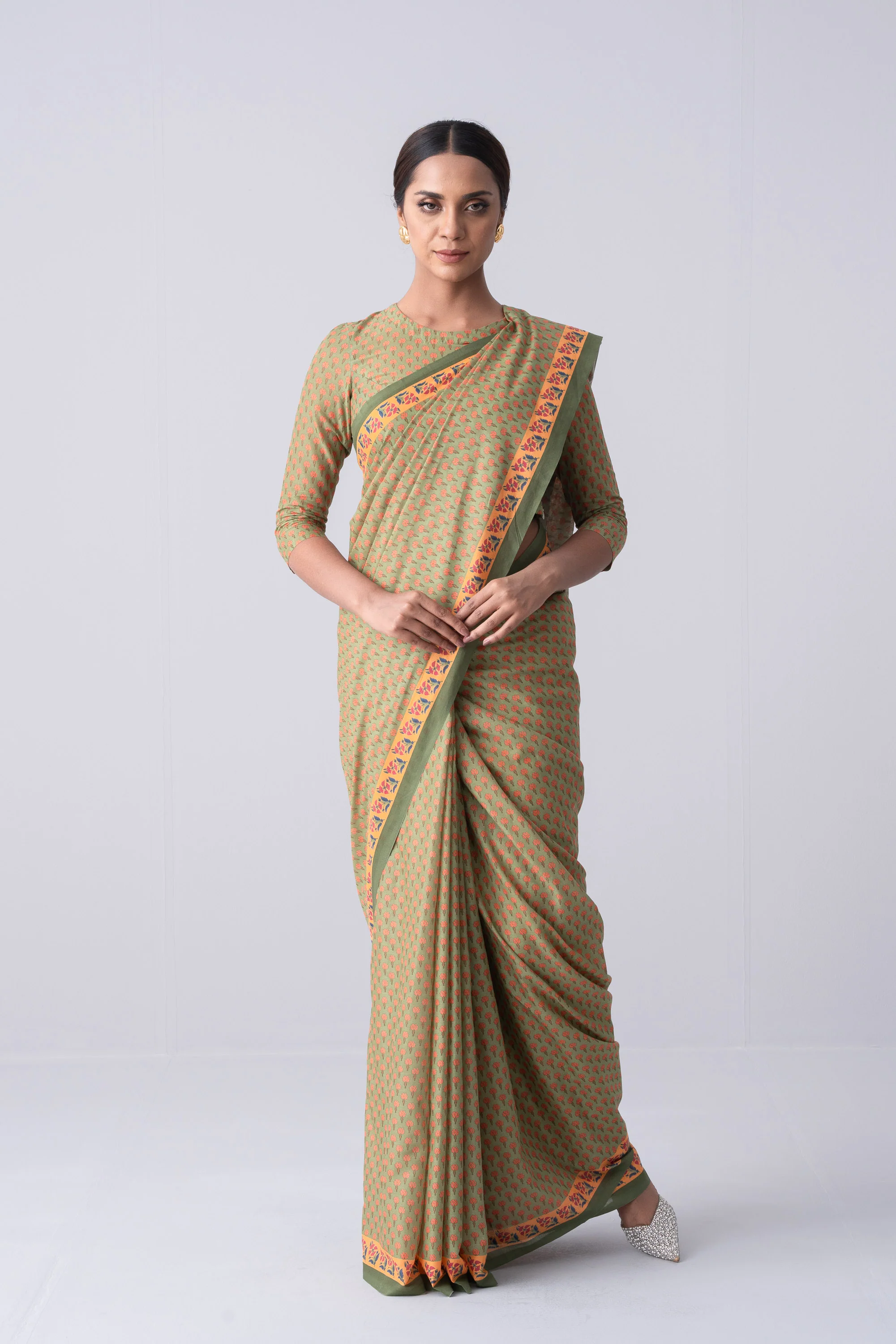 Printed Cotton Saree - Image 9