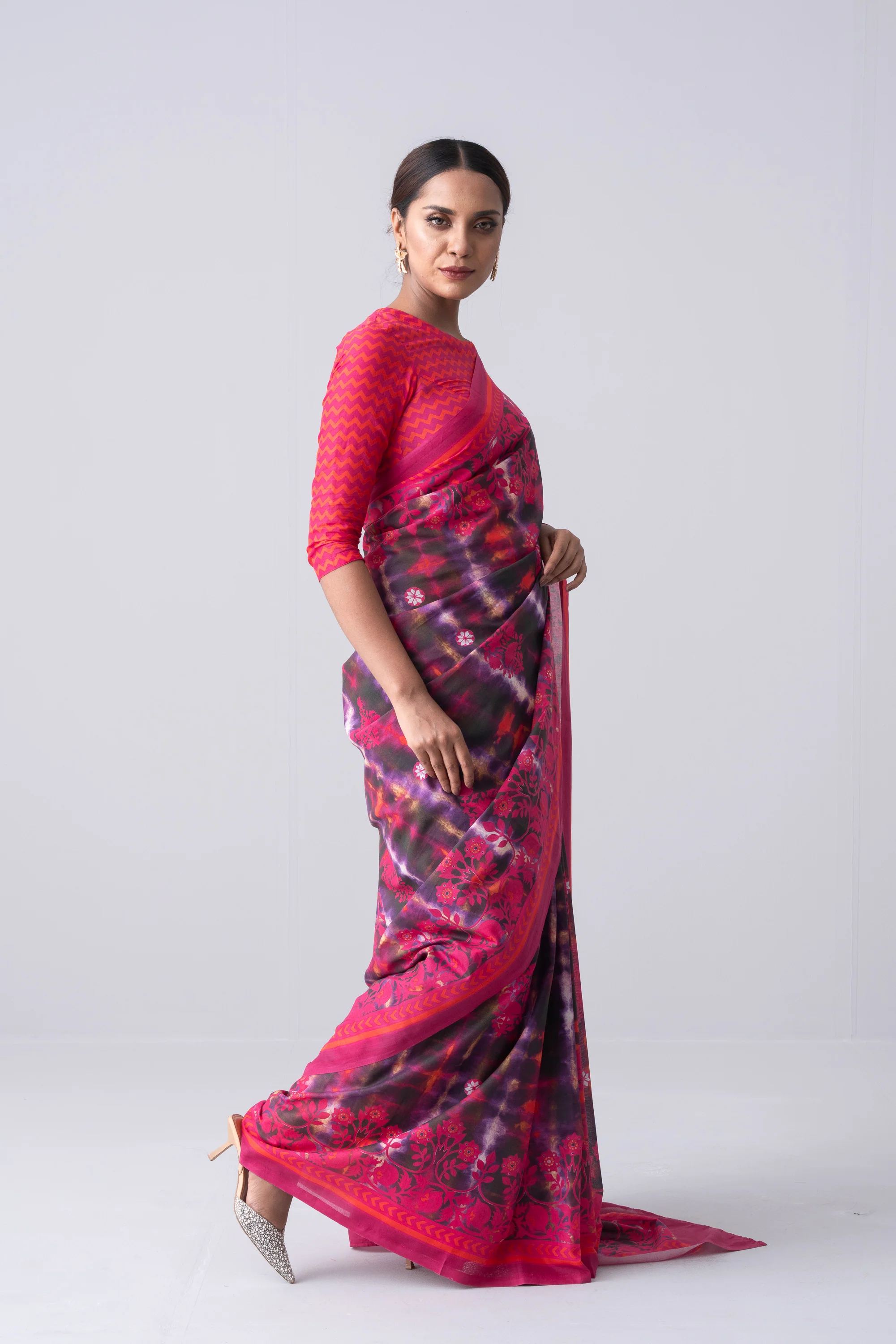 Printed Cotton Saree - Image 4