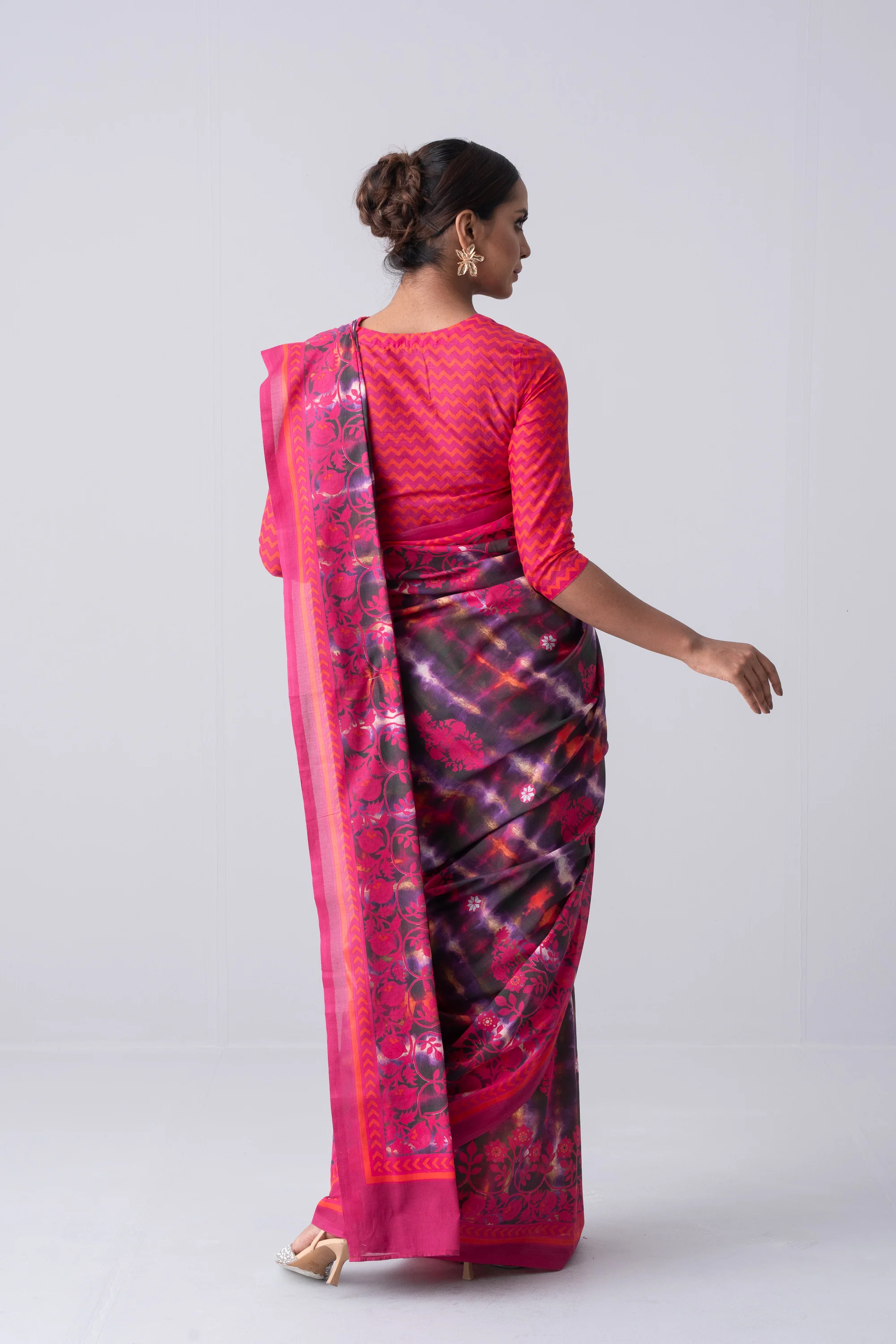 Printed Cotton Saree - Image 5