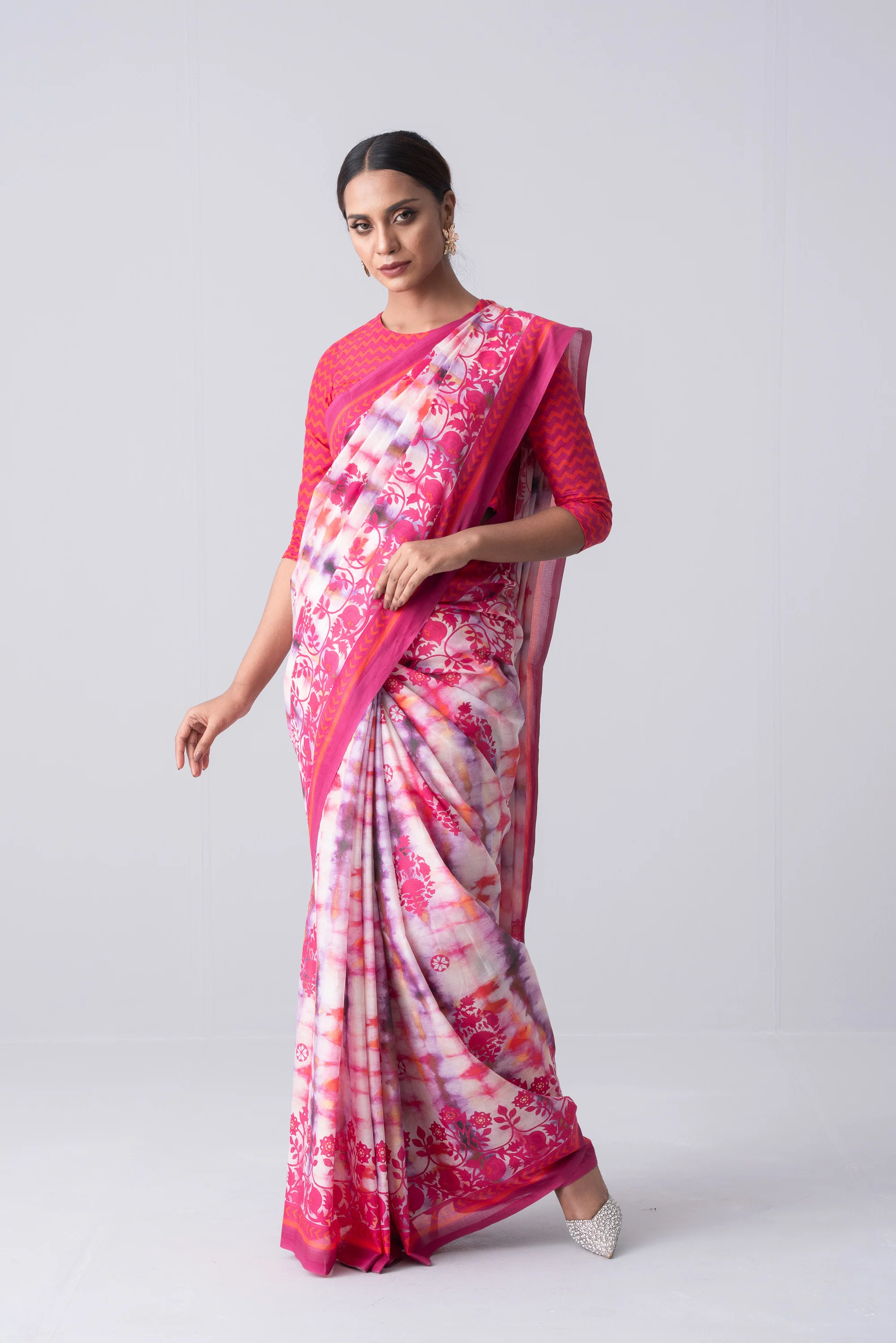 Printed Cotton Saree - Image 9