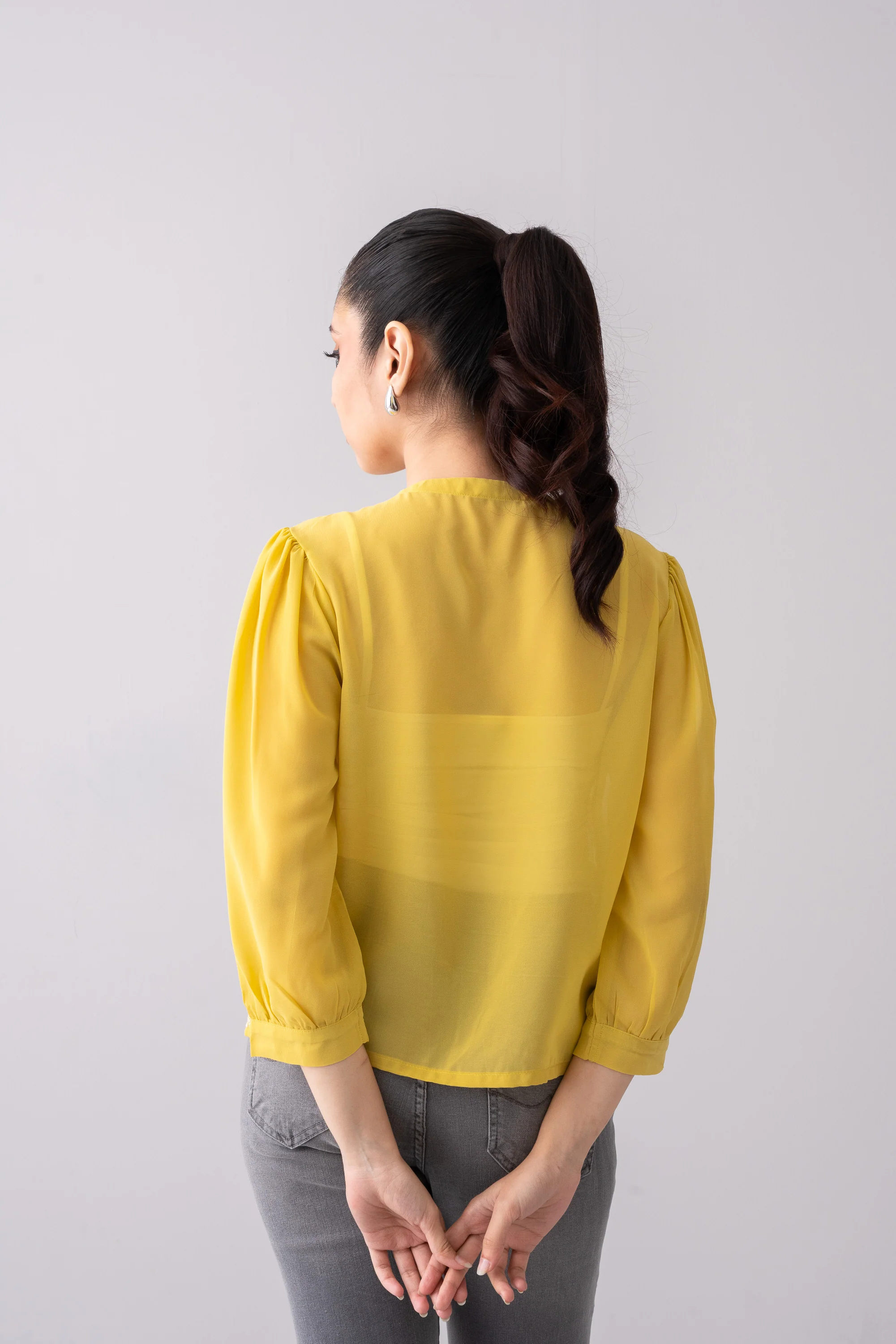 Regular Fit Georgette Bolero Top - Image 10