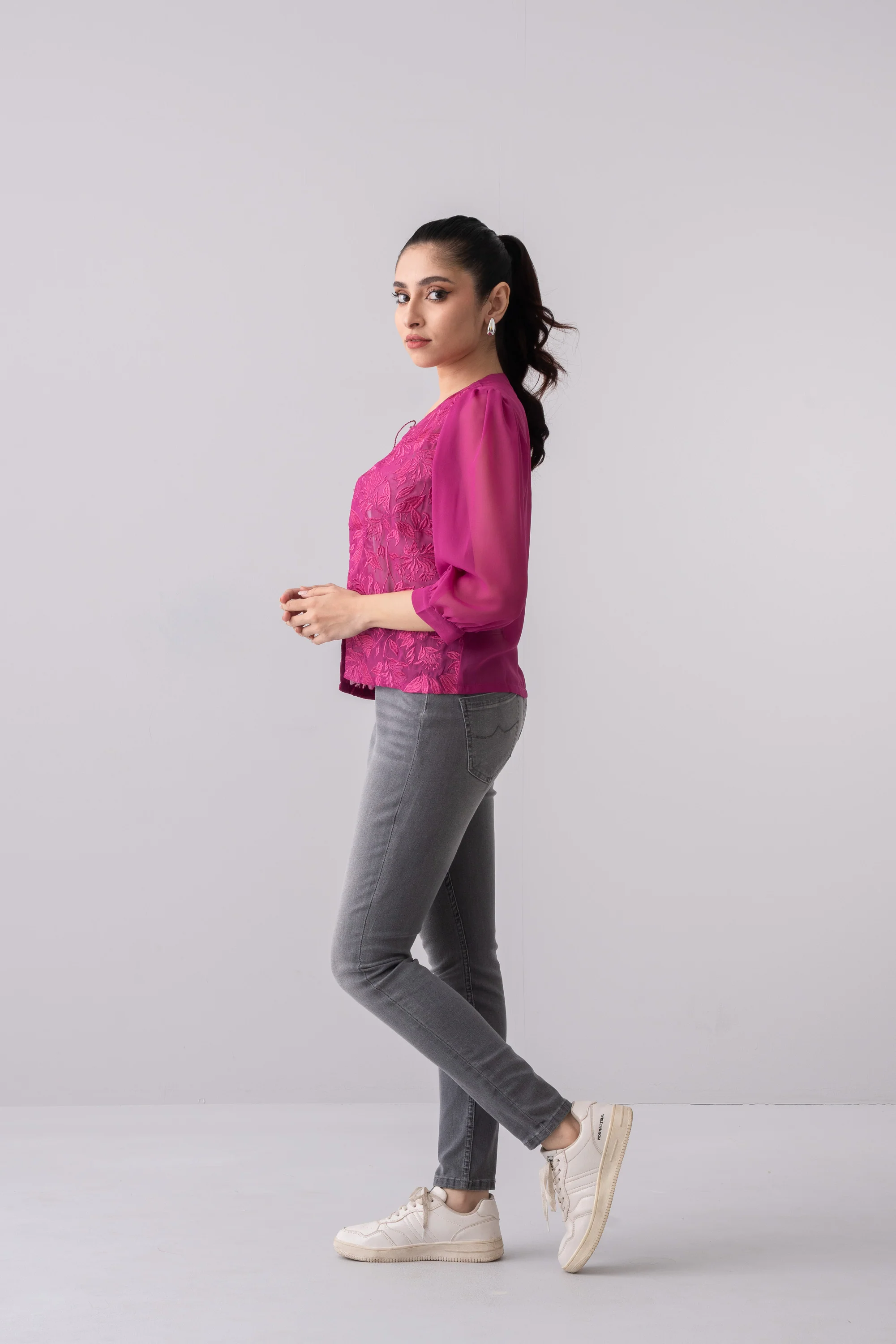 Regular Fit Georgette Bolero Top - Image 3