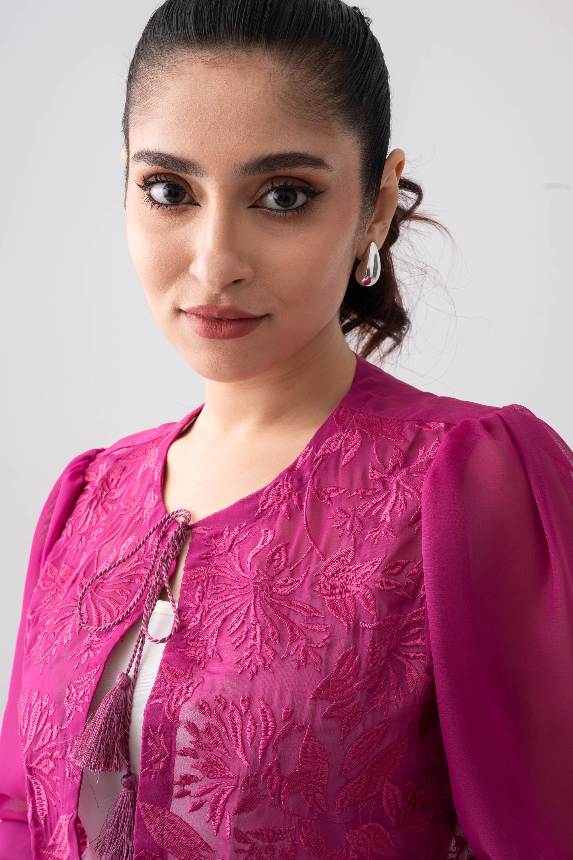 Regular Fit Georgette Bolero Top - Image 5