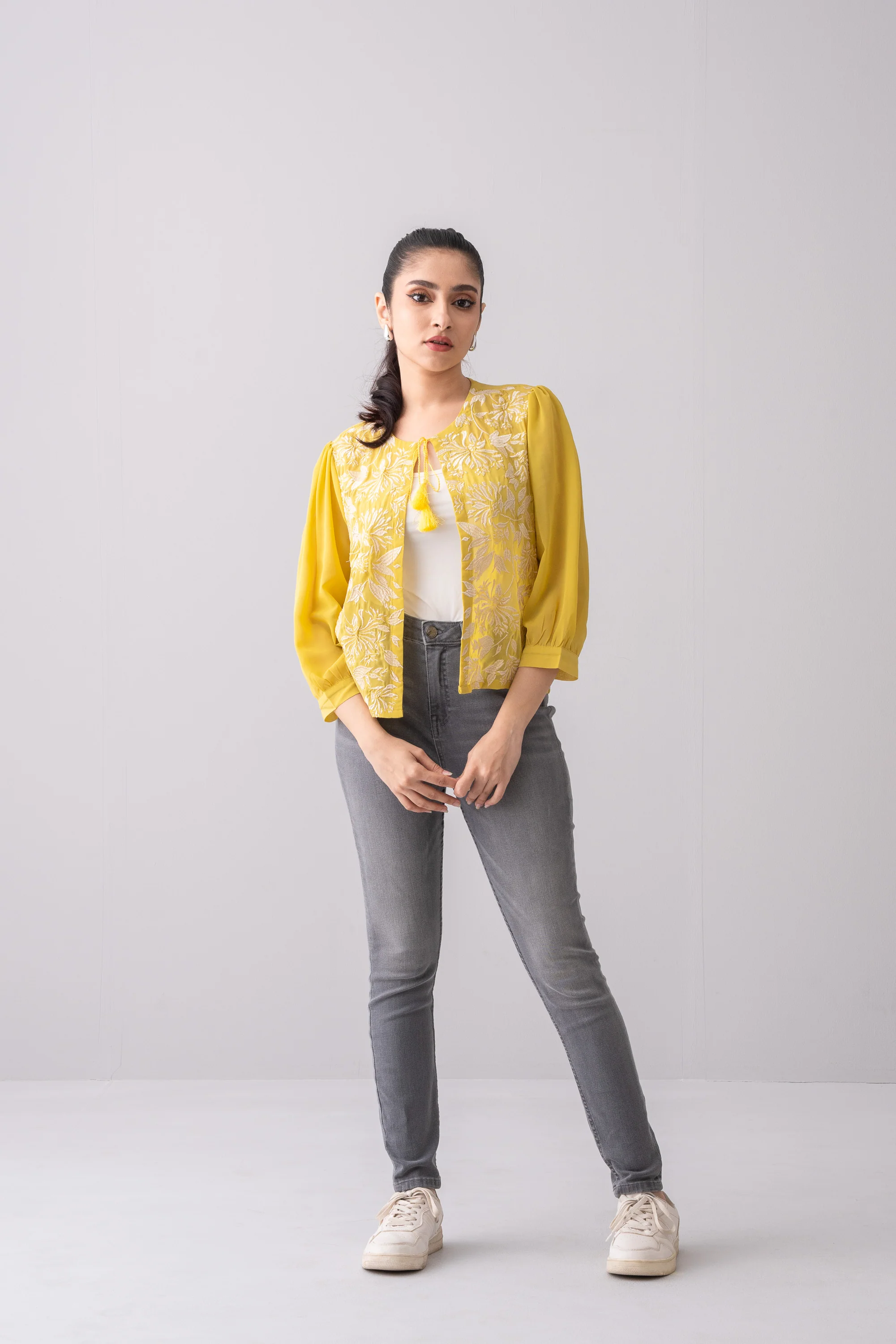Regular Fit Georgette Bolero Top - Image 7