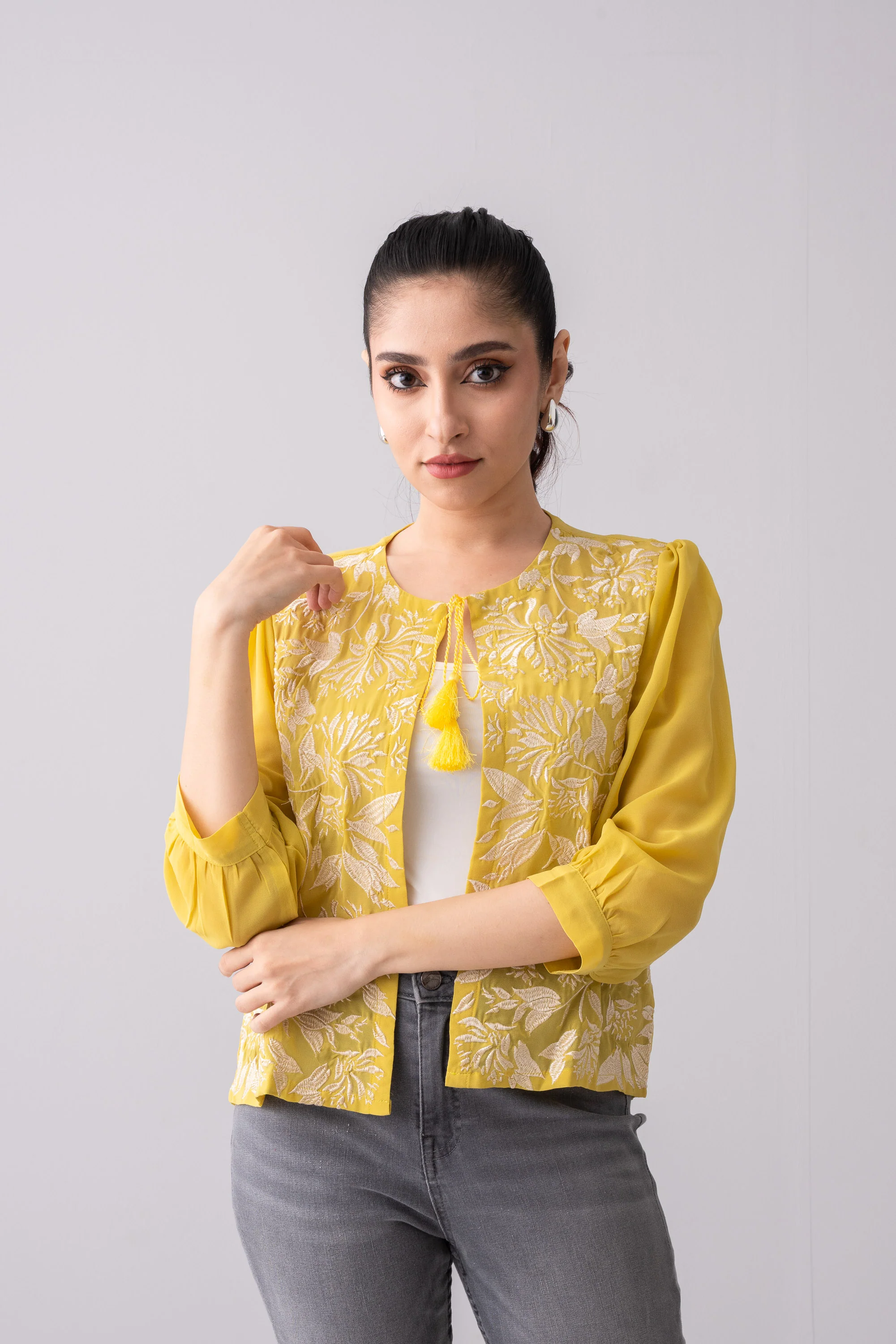 Regular Fit Georgette Bolero Top - Image 8
