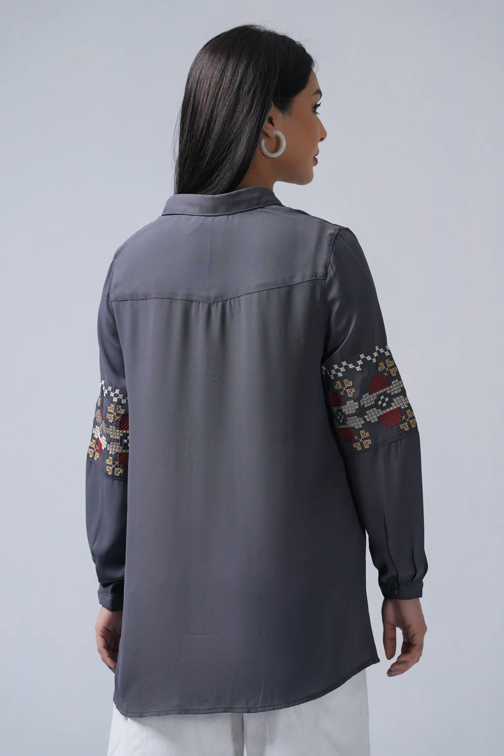 Relaxed Fit Georgette Casual Shirt - Image 4