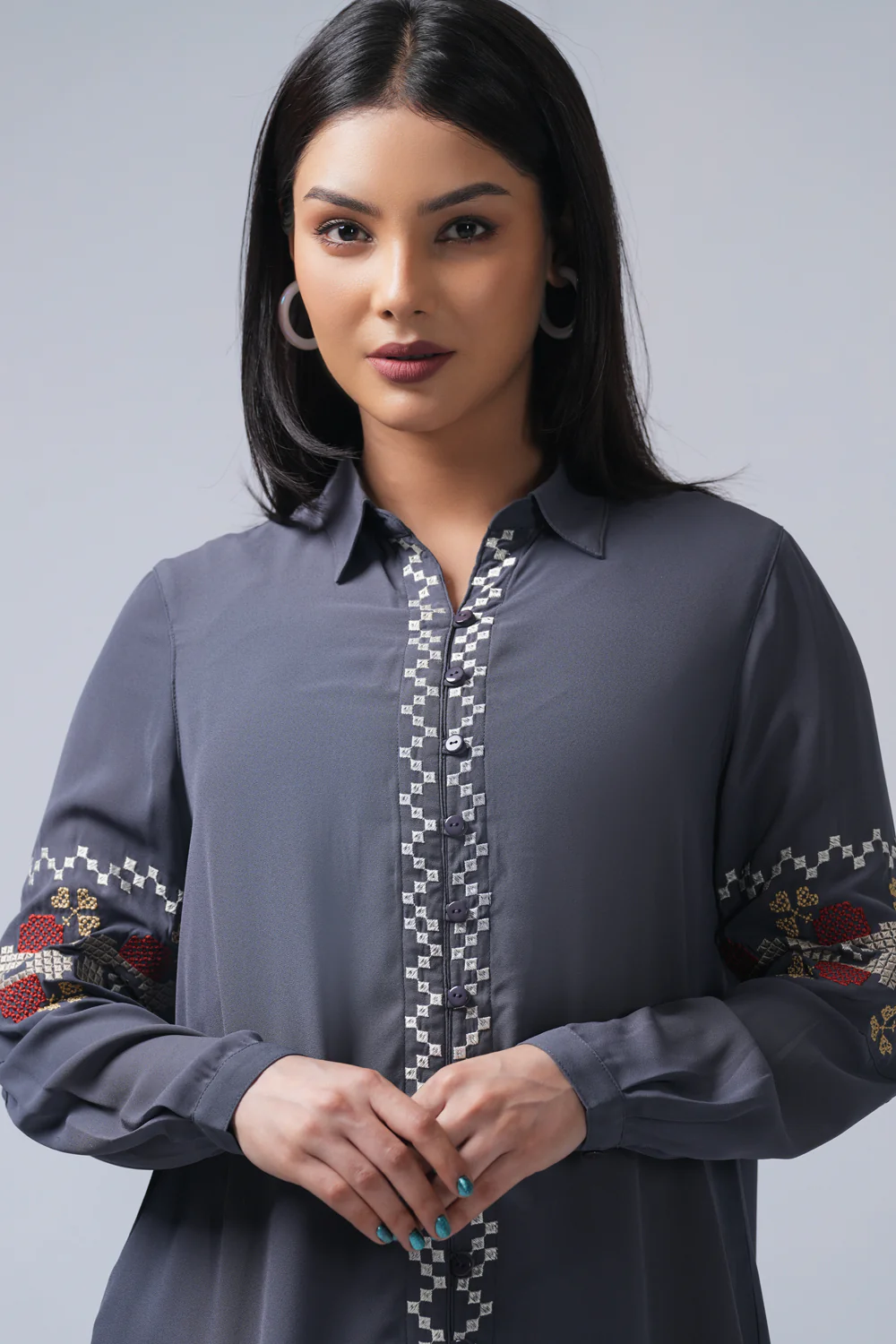 Relaxed Fit Georgette Casual Shirt - Image 5