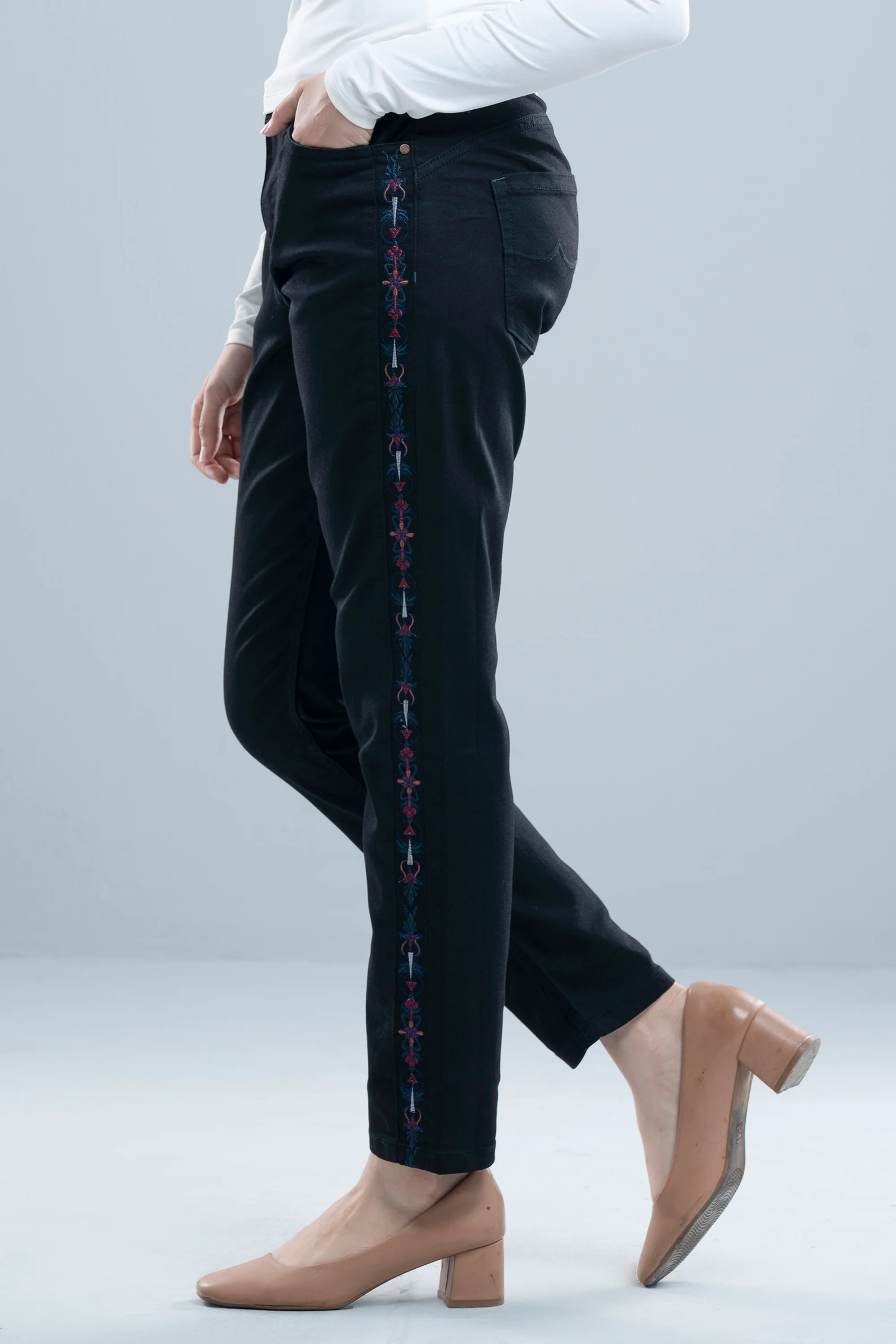 Slim Fit Embroidered Denim - Image 3