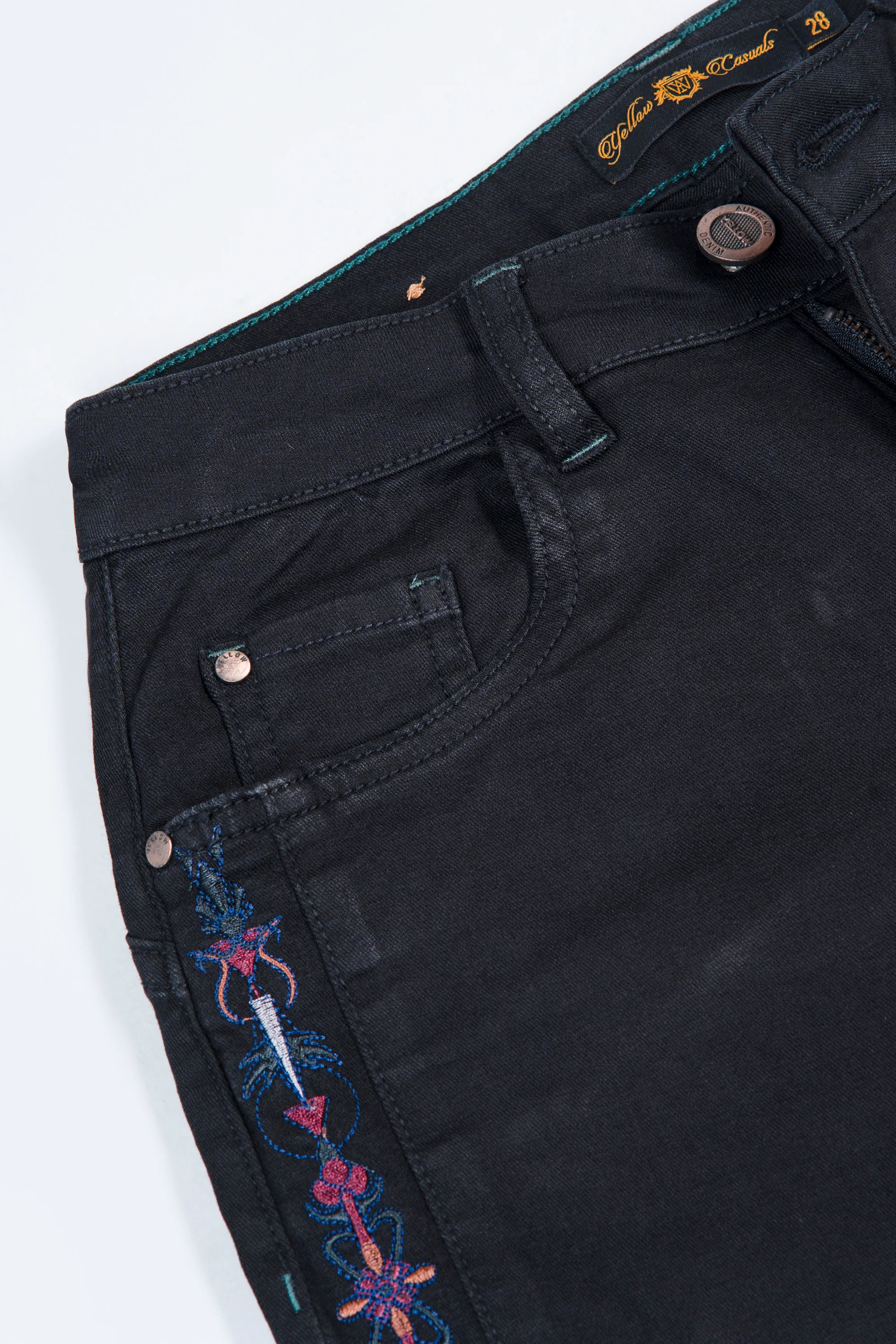 Slim Fit Embroidered Denim - Image 5