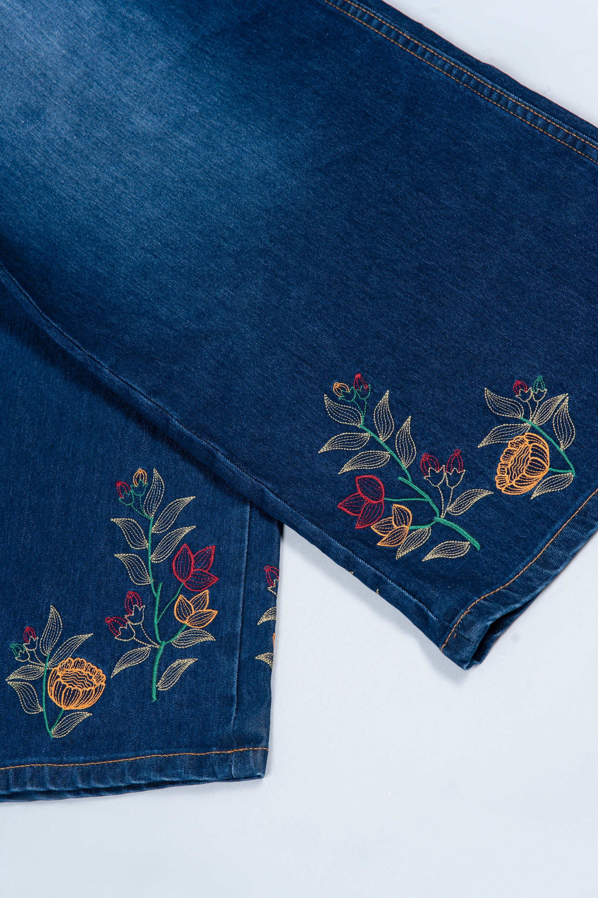 Wide-Leg Embroidered Denim - Image 6