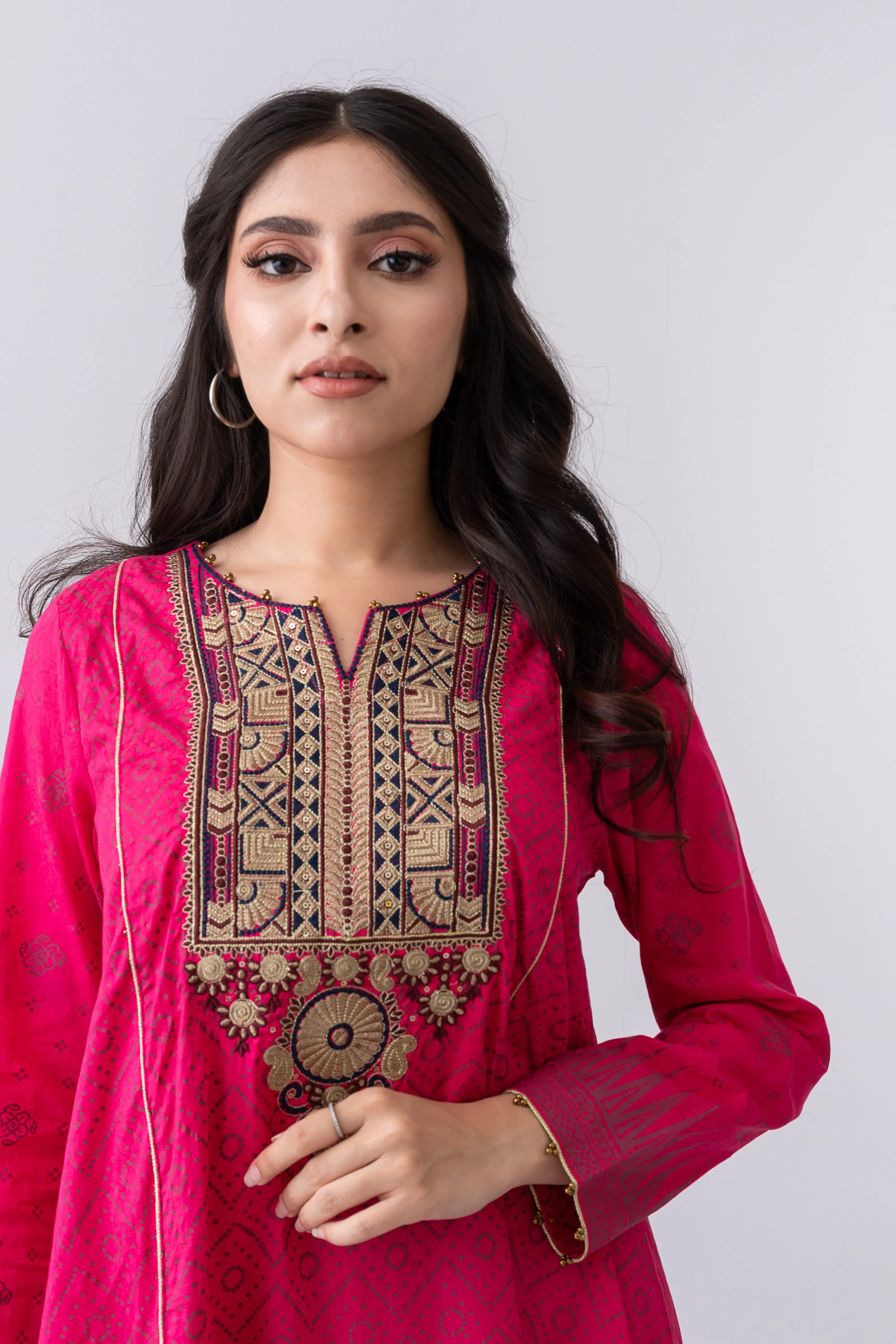 Smart Fit Embroidered Two-Piece Ethnic Set - Image 4