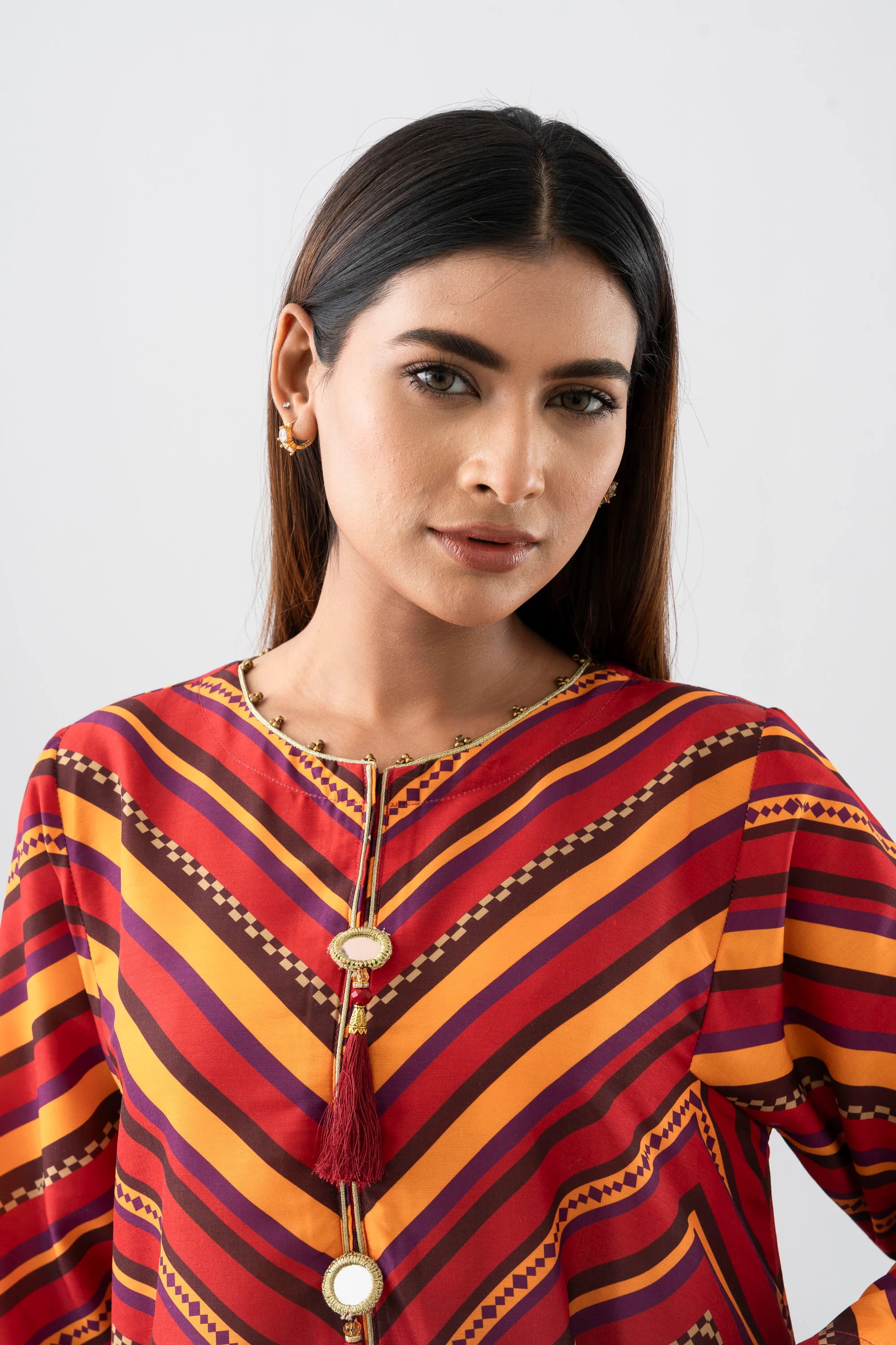 Relaxed Fit Printed Two-Piece Soy Silk Ethnic Set - Image 11