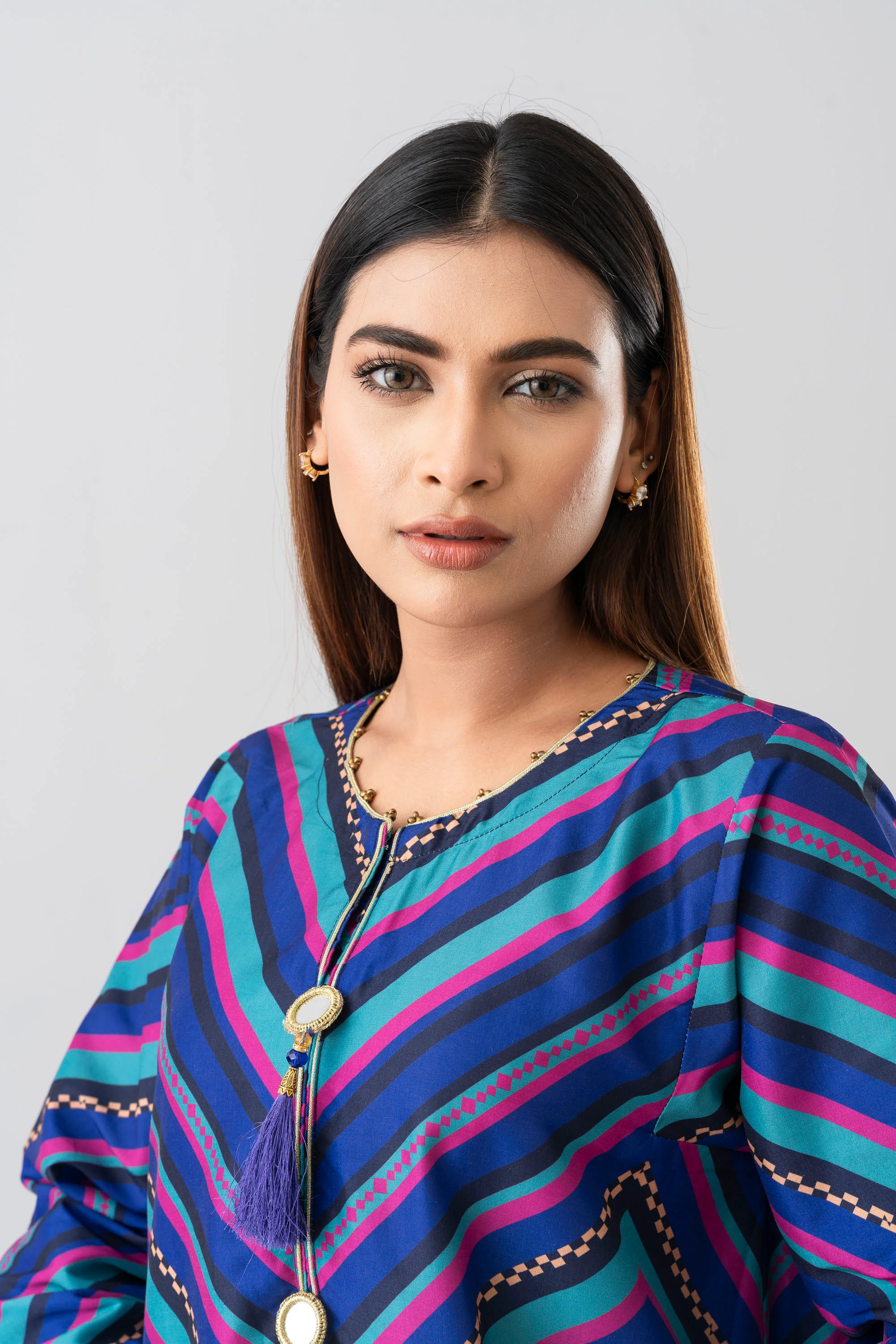 Relaxed Fit Printed Two-Piece Soy Silk Ethnic Set - Image 5