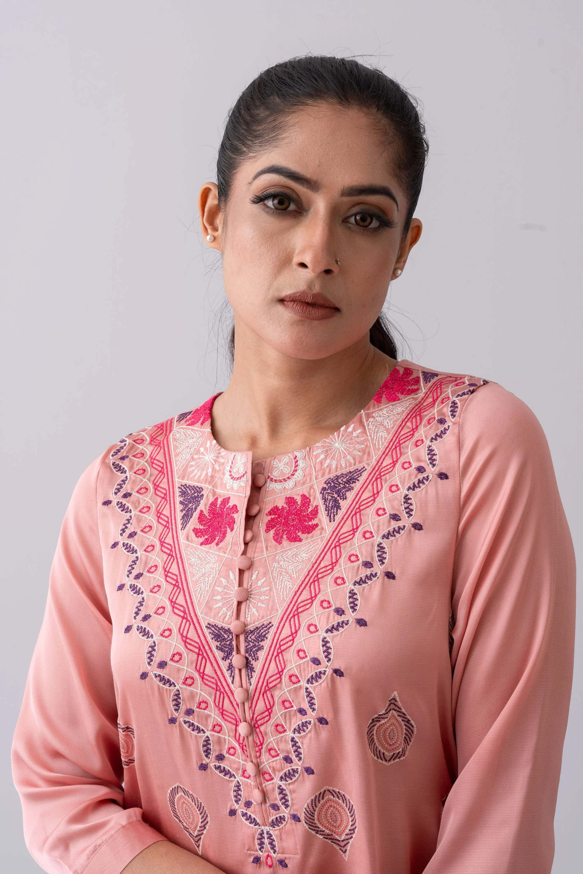 Smart Fit Embroidered Ethnic Kurta - Image 10