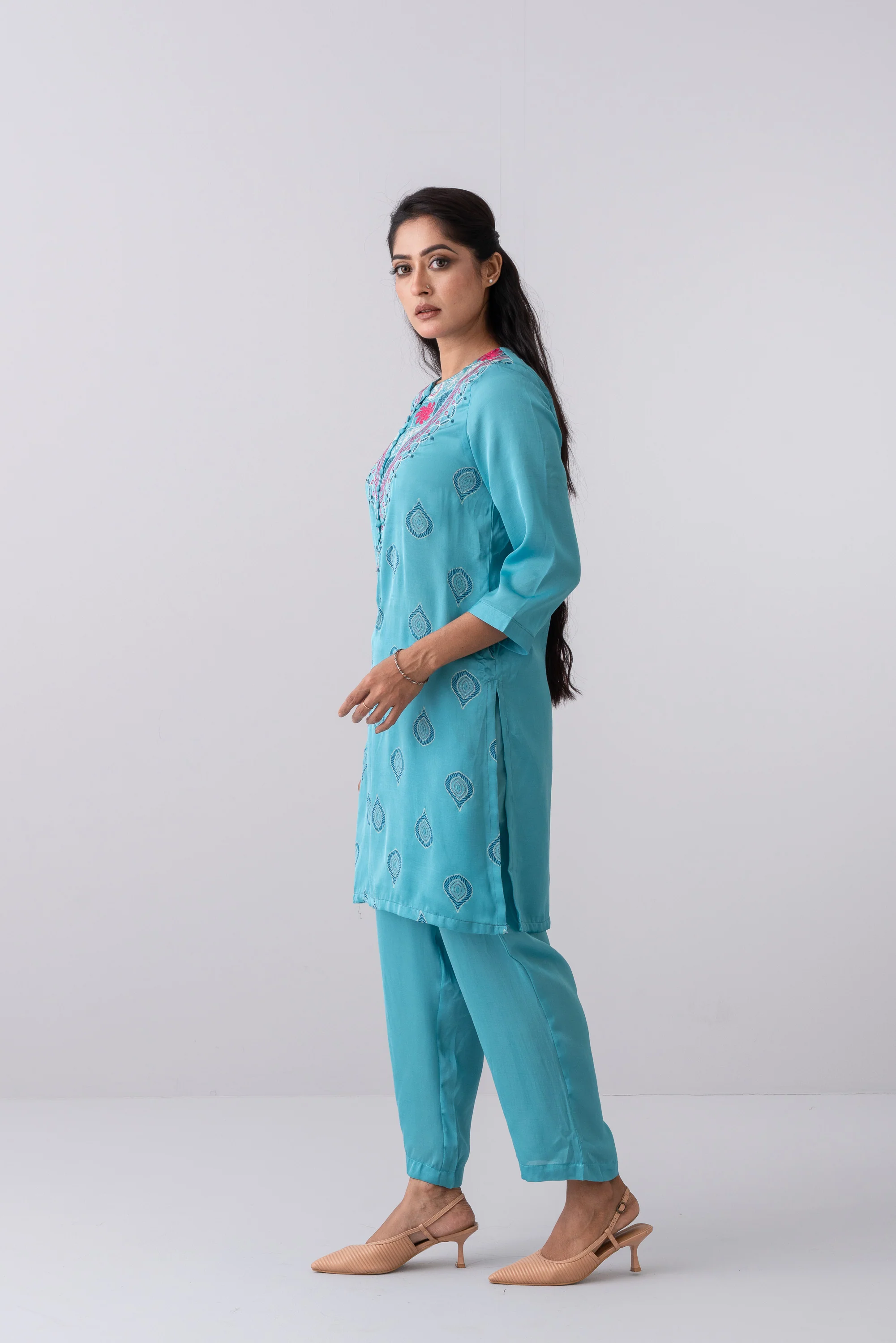 Smart Fit Embroidered Ethnic Kurta - Image 3