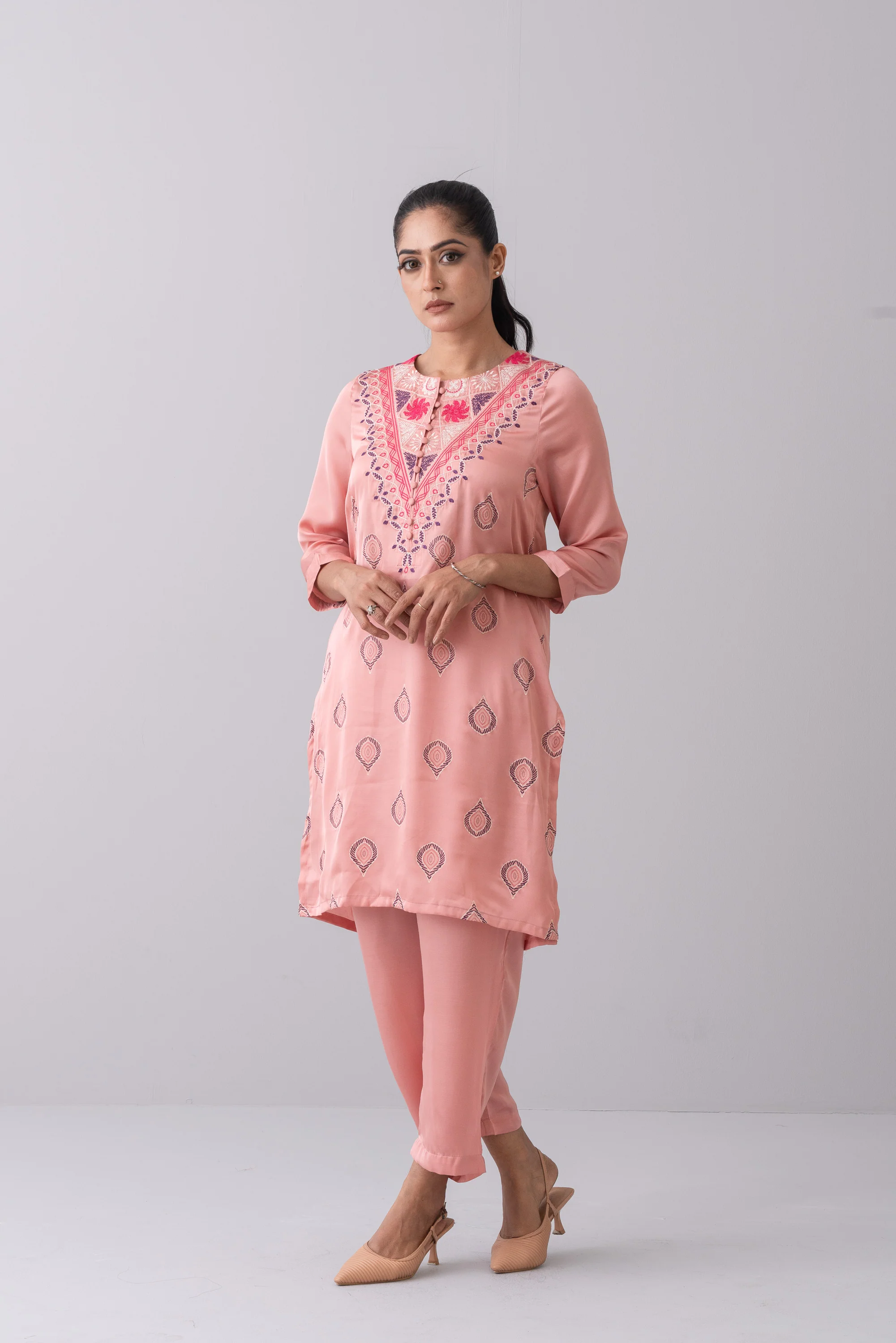 Smart Fit Embroidered Ethnic Kurta - Image 6