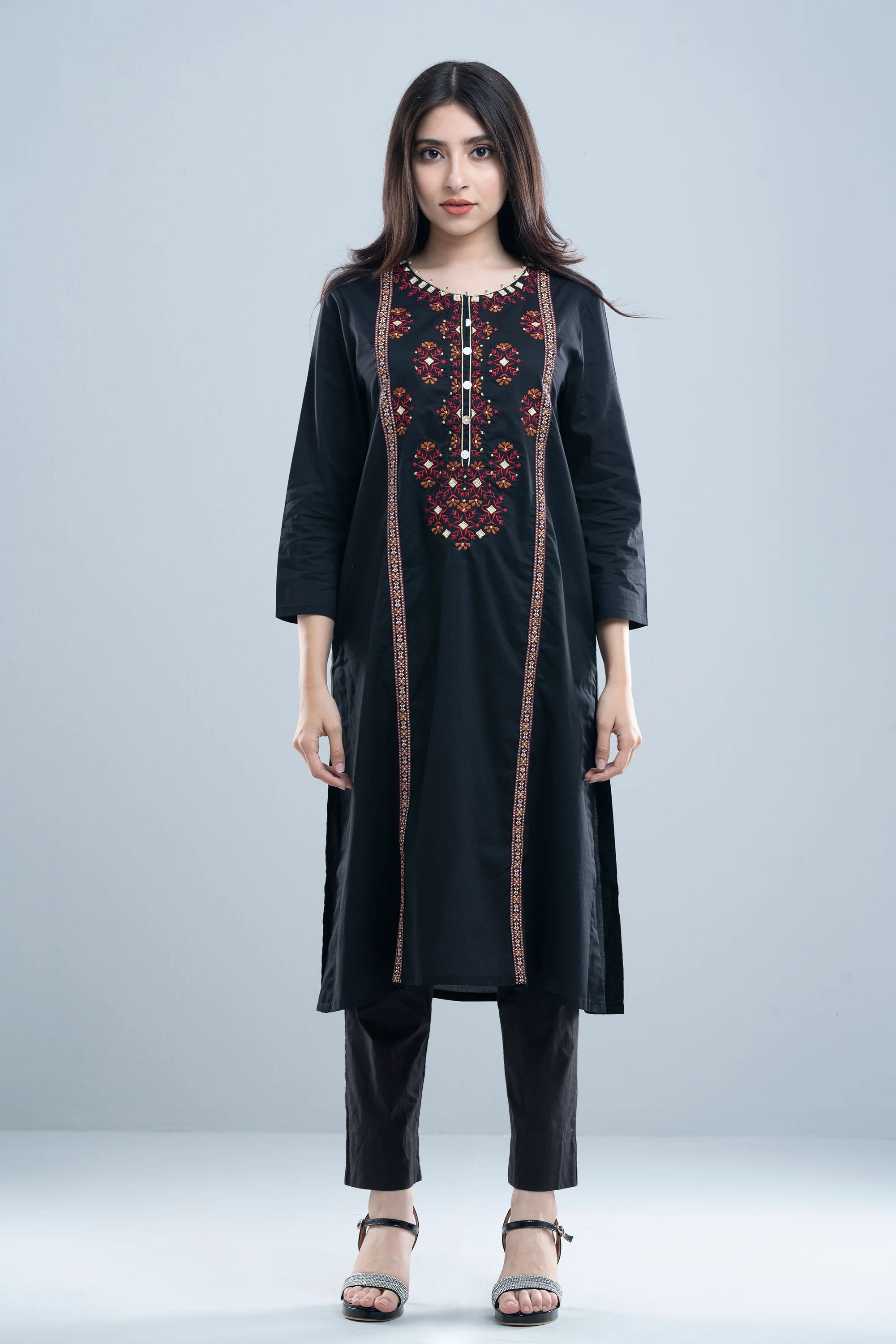 Smart Fit Embroidered Ethnic Kurta - Image 16