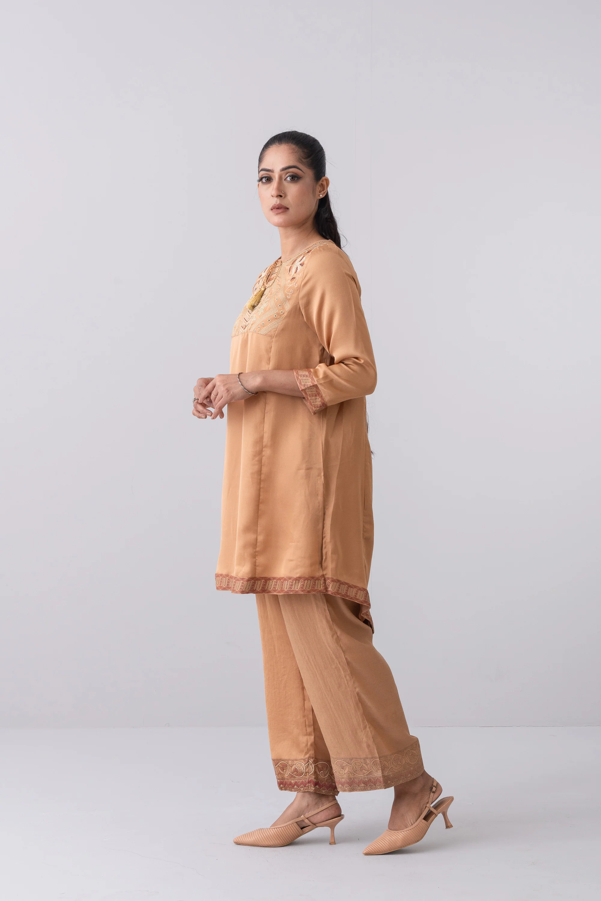 Smart Fit Short-Length Silk Ethnic Kurti - Image 3