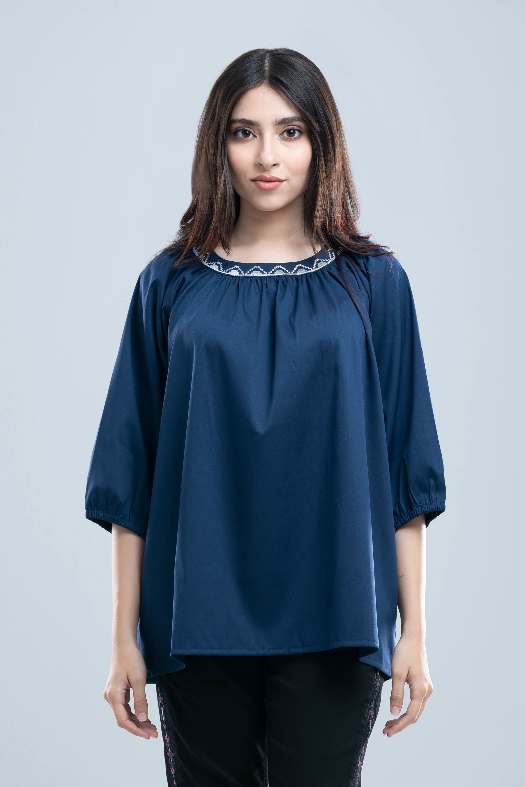 Relaxed Fit Embroidered Fashion Top - Image 3
