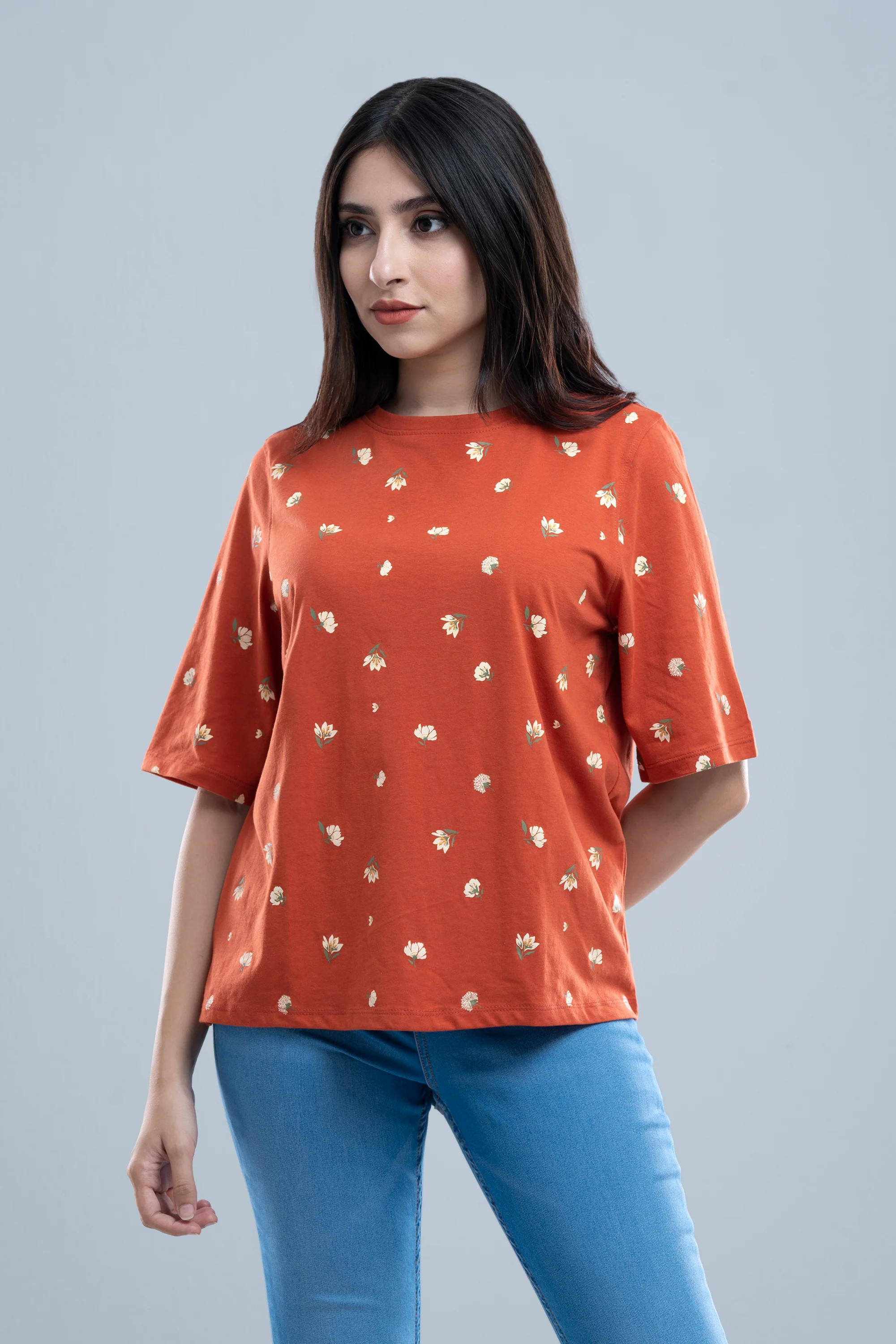 Relaxed Fit Floral Printed T-Shirt - Image 8