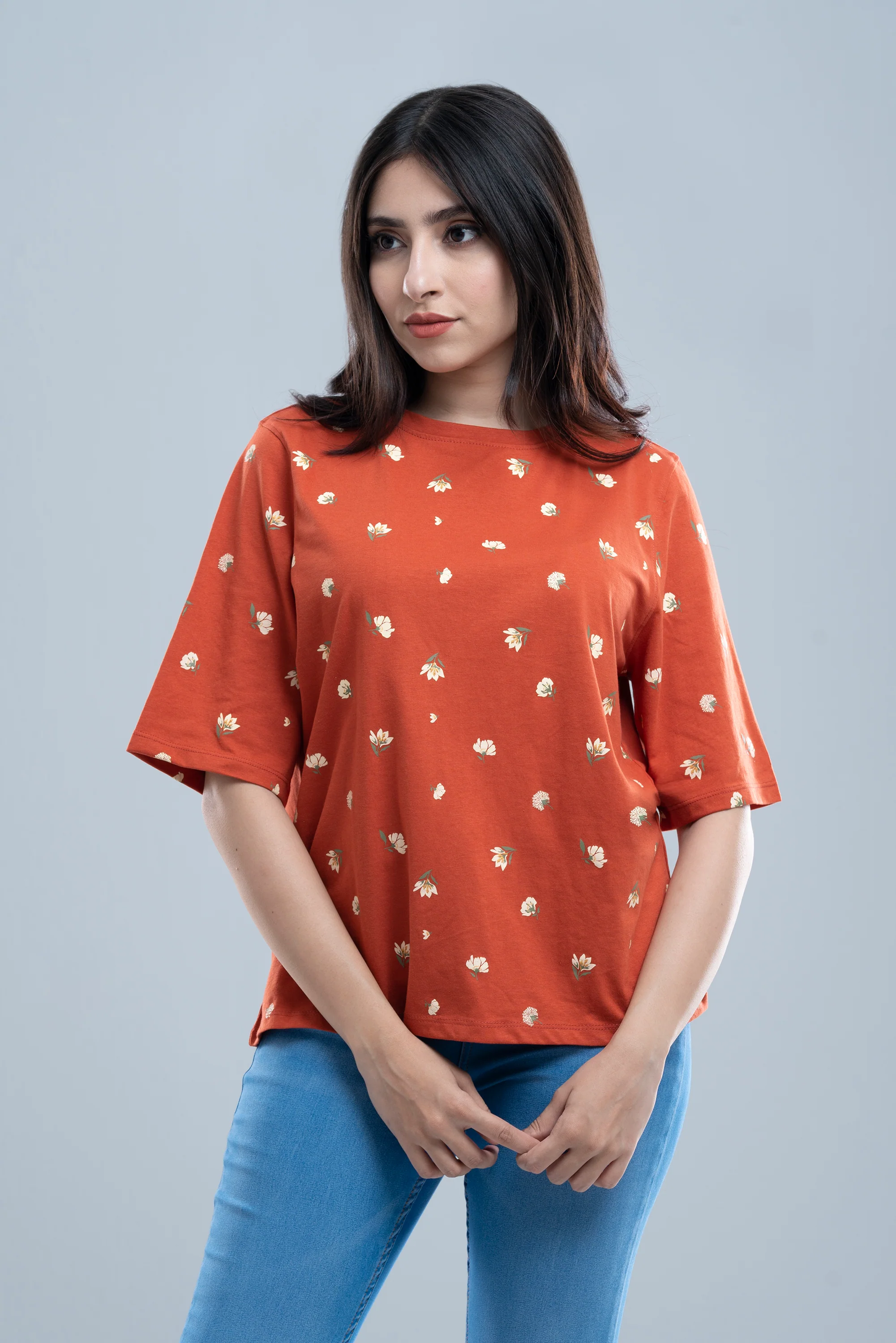 Relaxed Fit Floral Printed T-Shirt - Image 9
